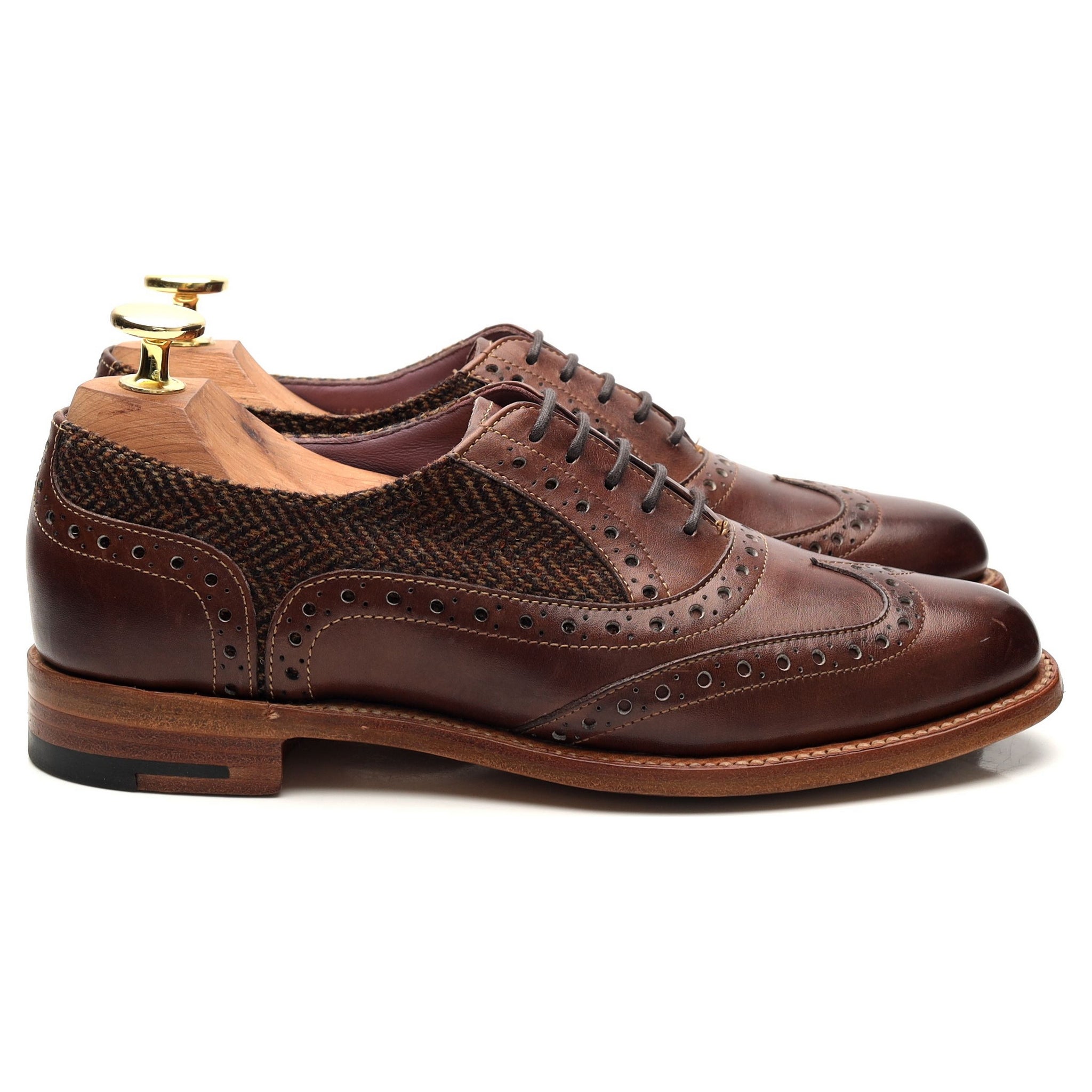 Barker Freya oxford femme cuir marron UK3 tweed