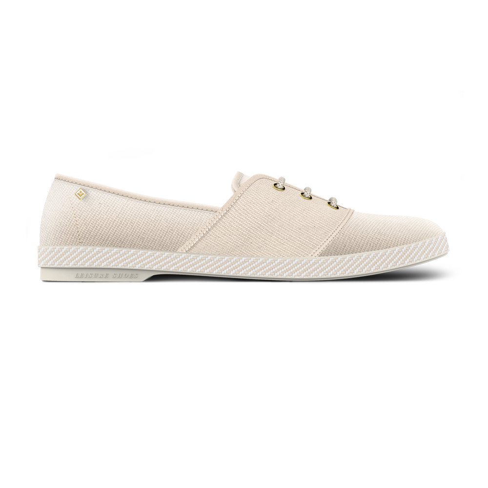 Rivieras 4012 lacets espadrilles toile beige coton