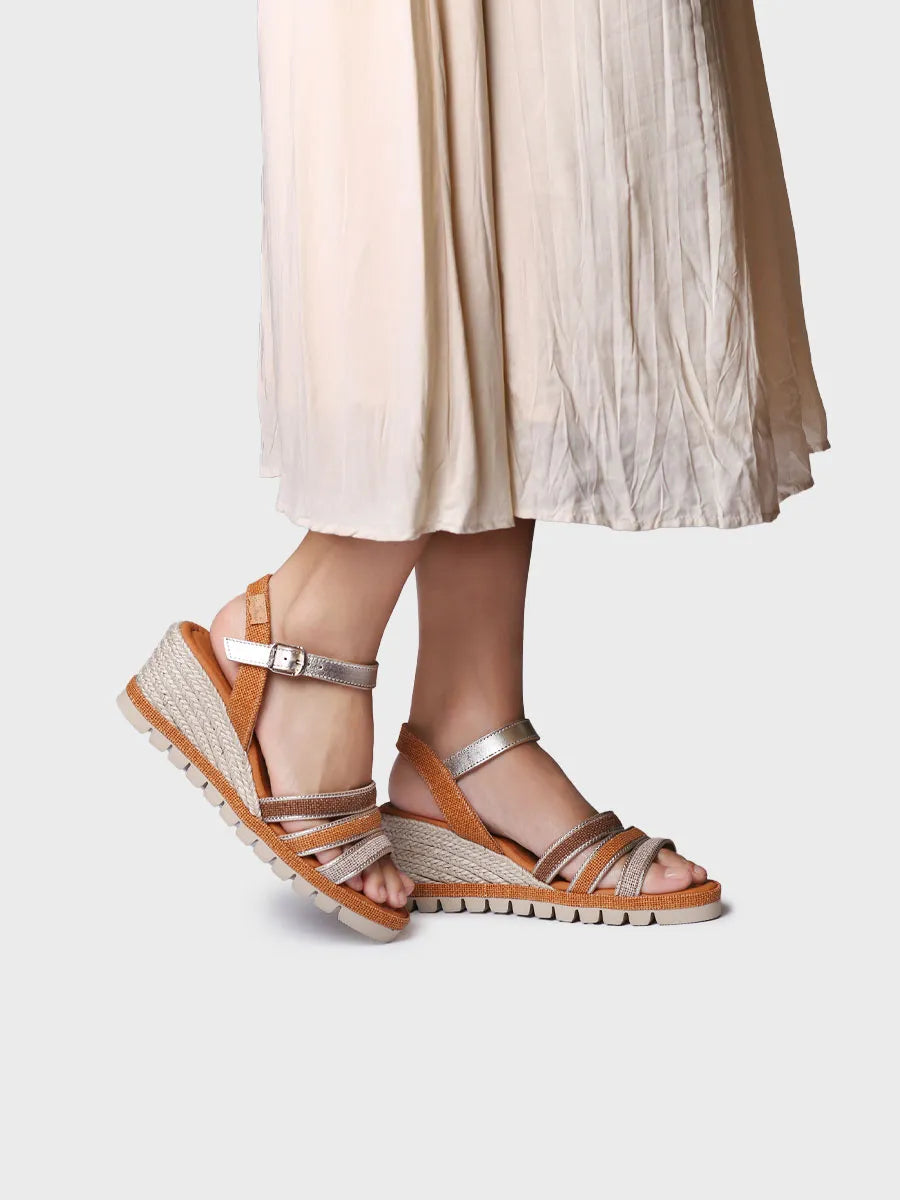 Toni Pons Zenit espadrille cuir compensée 6 cm