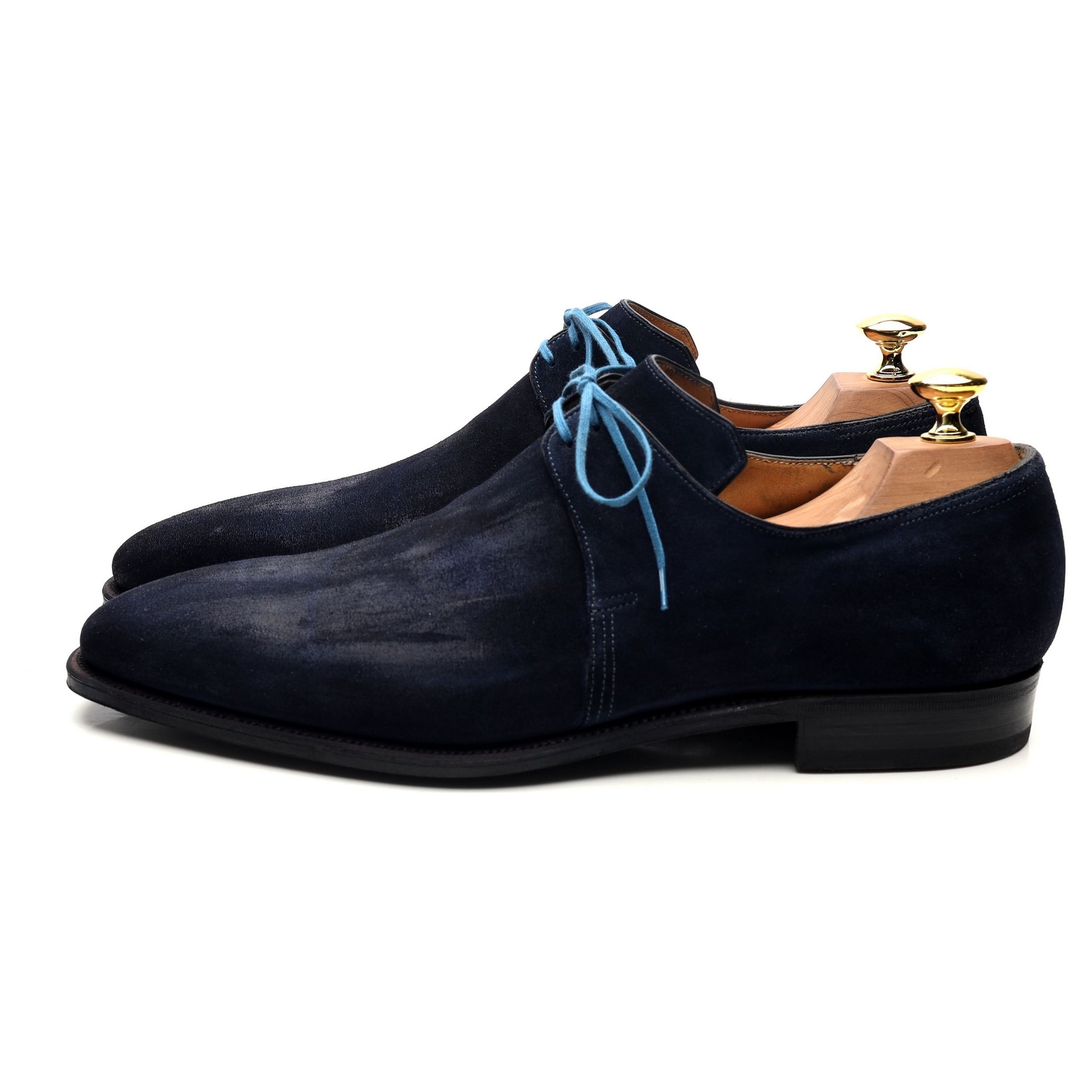 Corthay Arca derbys daim bleu marine UK 8