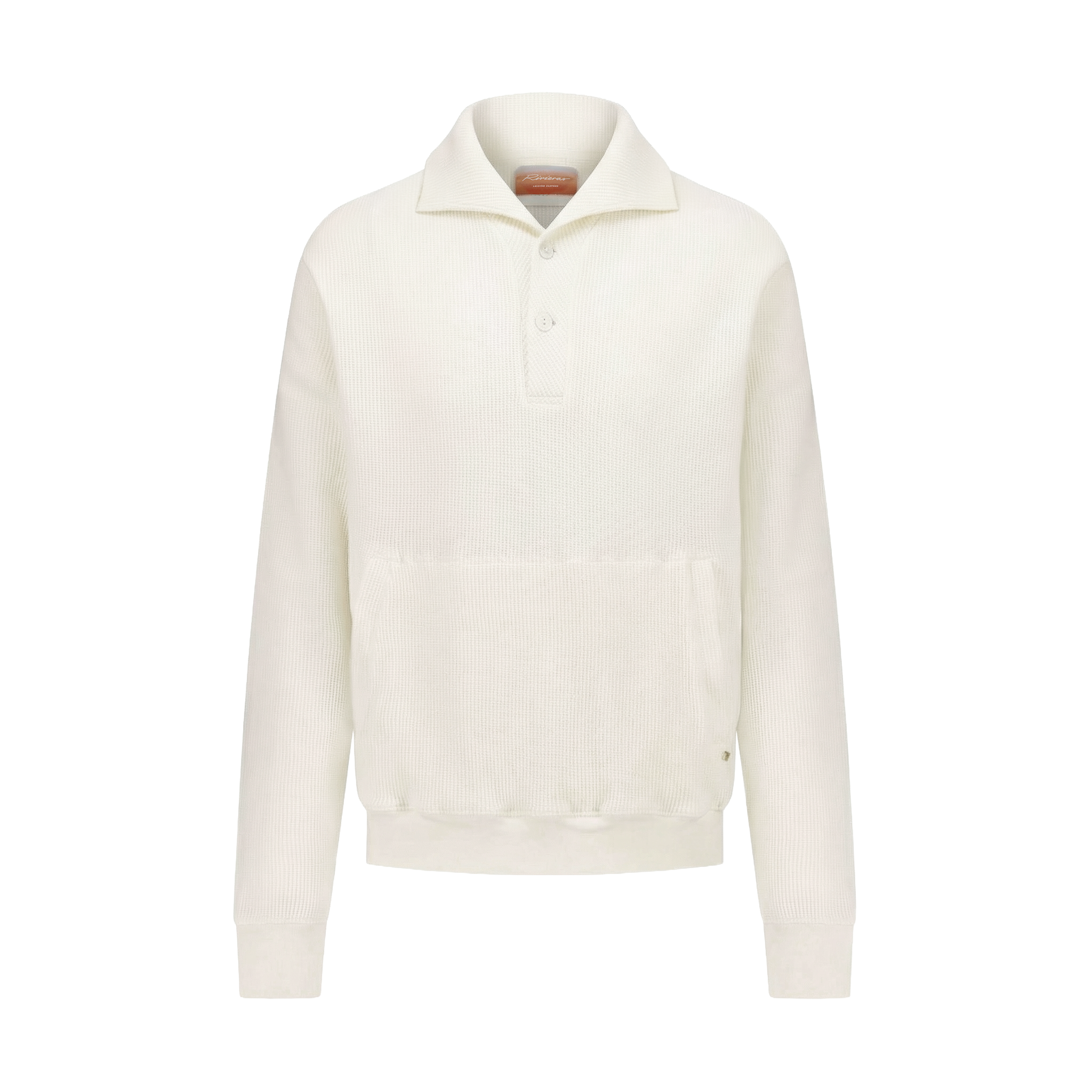Rivieras Alderney sweatshirt boutonné écru nid d'abeille