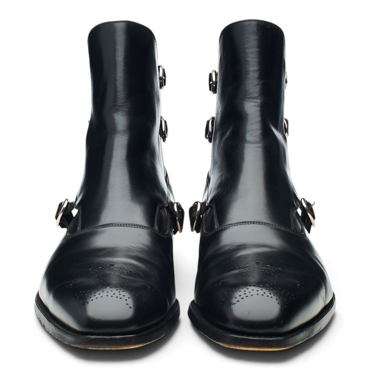 Barker Black Lavenum bottes cuir noir 9 UK boucles