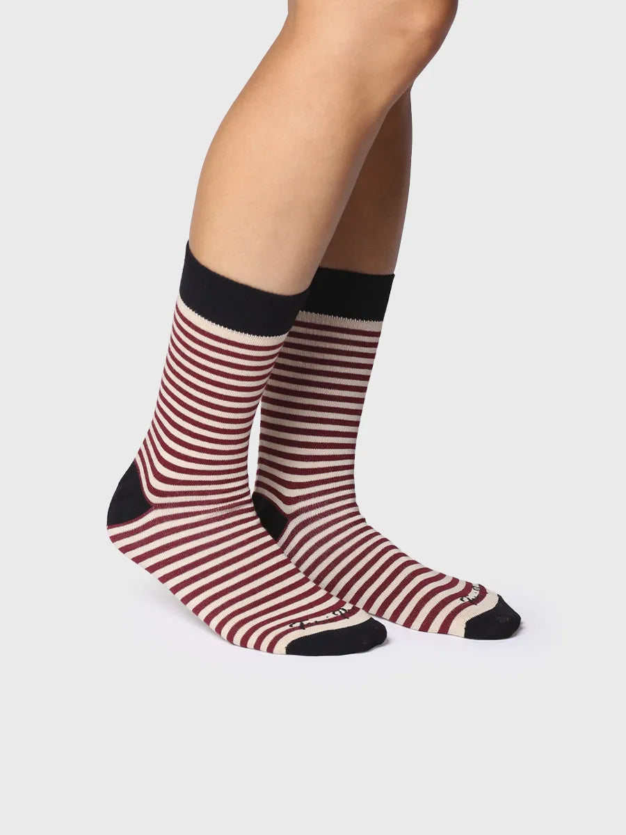 Toni Pons QUEL-DD chaussettes coton rayées bordeaux