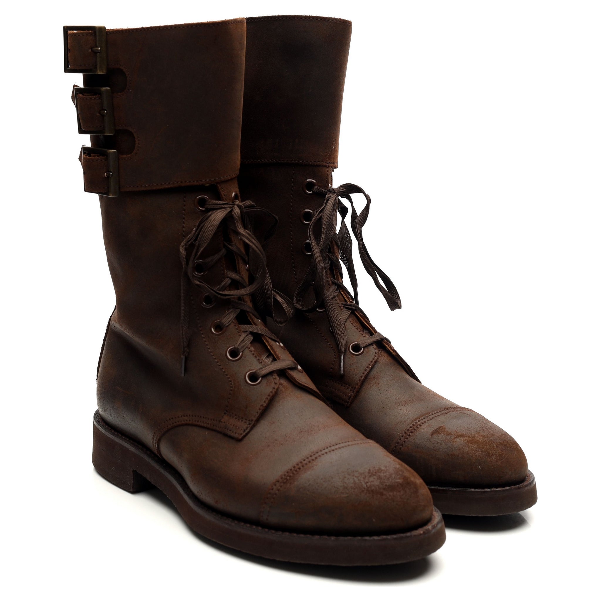 Crockett & Jones Ella bottines cuir marron 6 triple boucle