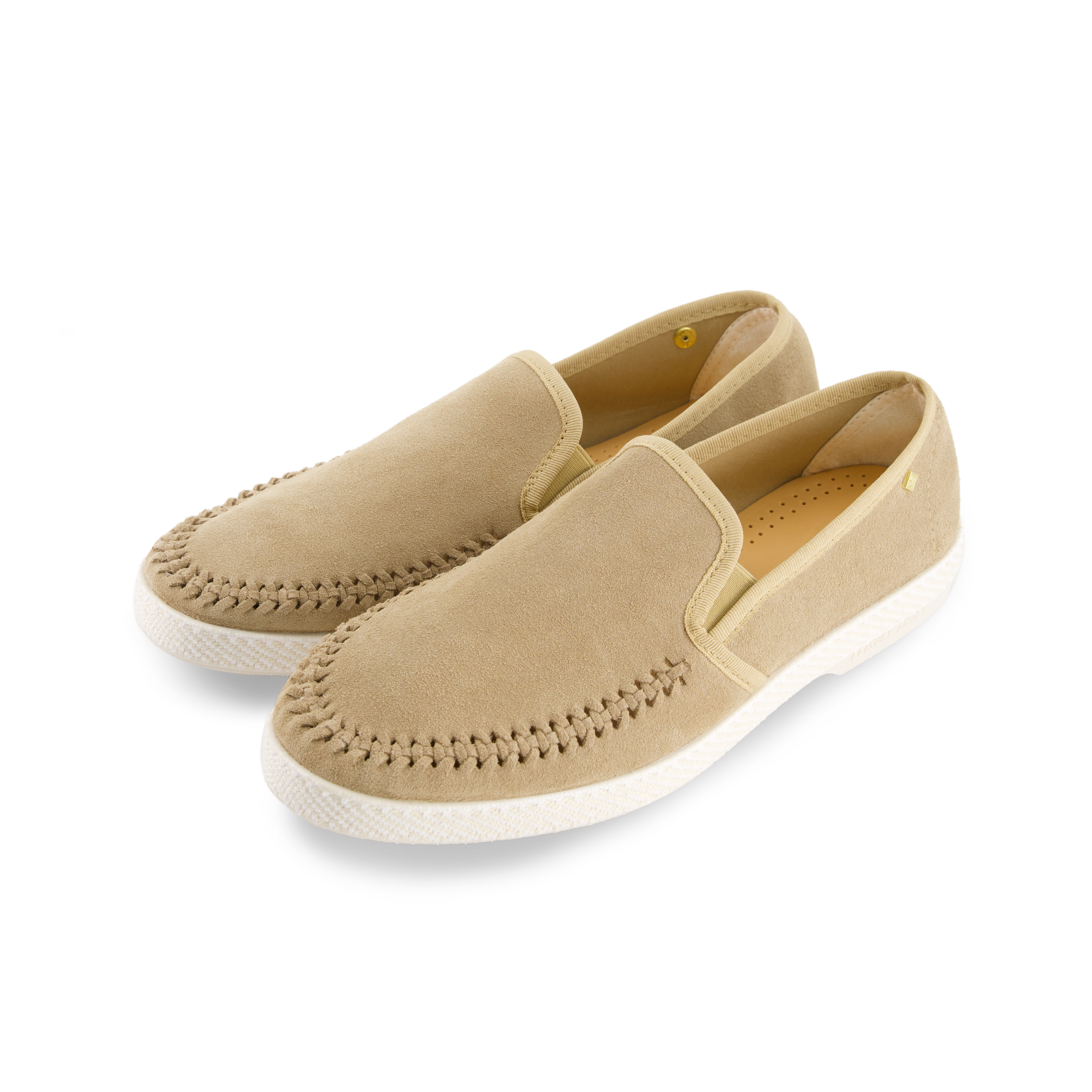 Rivieras Classic Suede Tressé Ecru espadrilles cuir