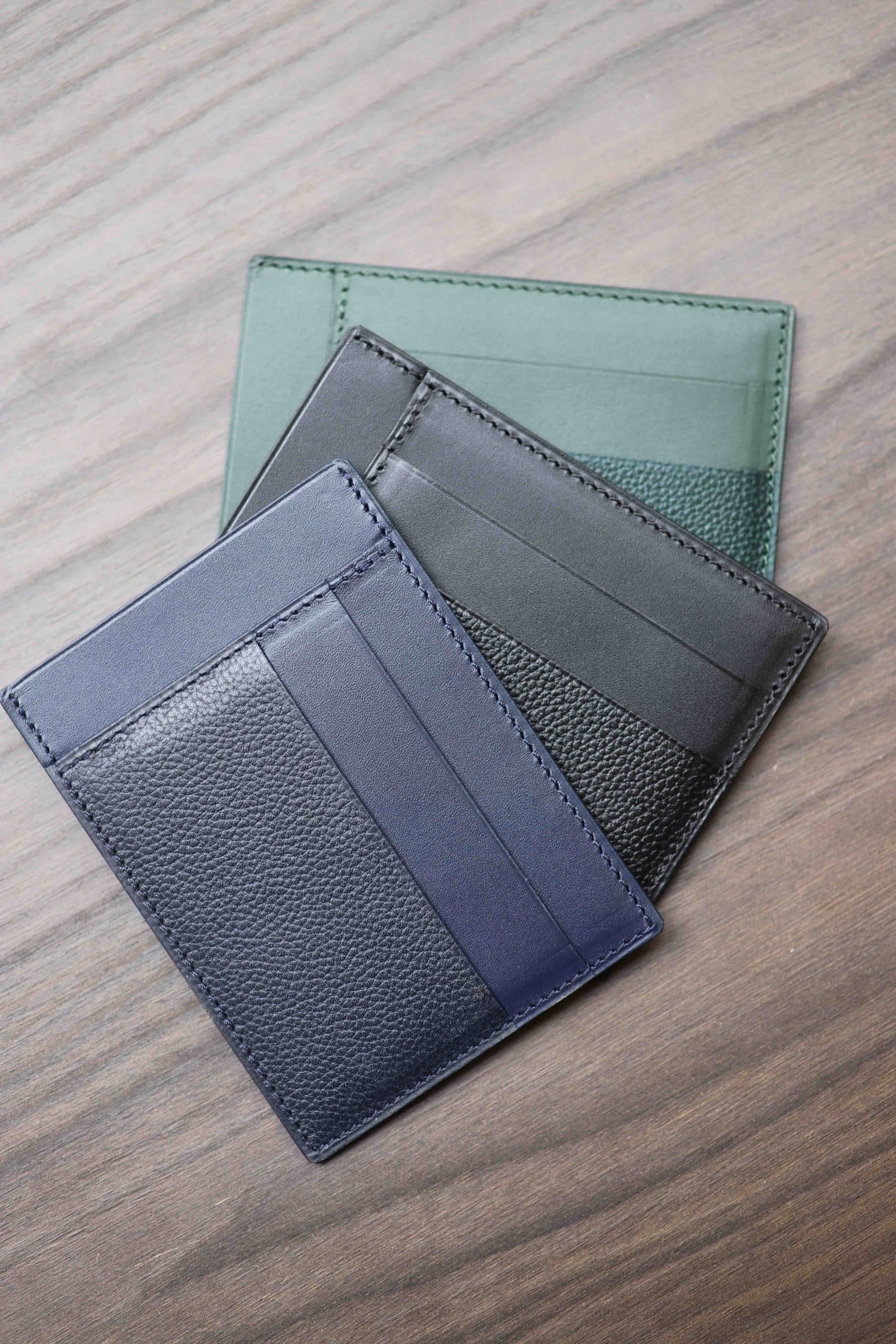 Malfroid porte-cartes cuir bleu marine