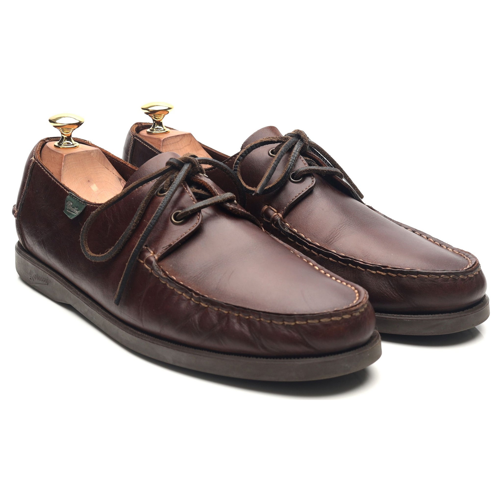 Paraboot chaussures bateau cuir marron foncé UK 9