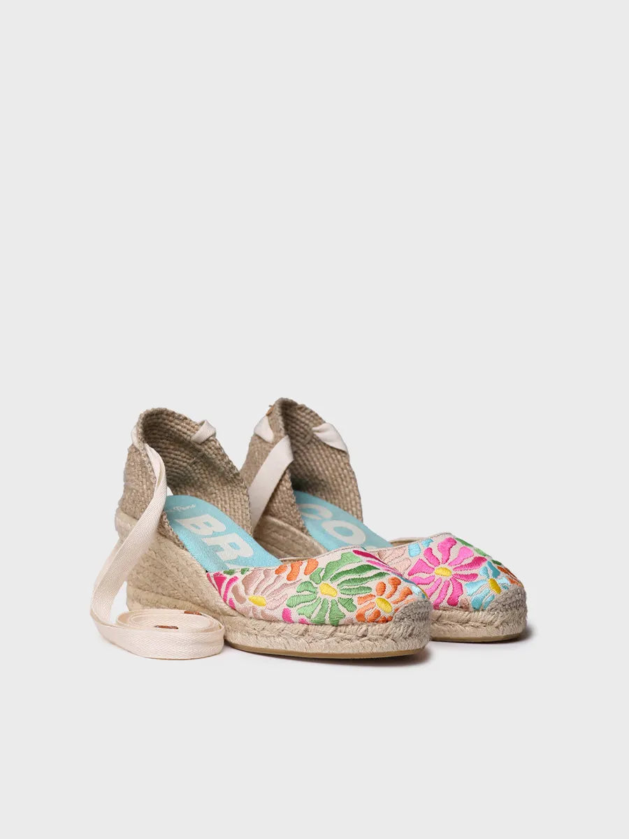 Toni Pons Castell espadrille rubans broderie multicolore