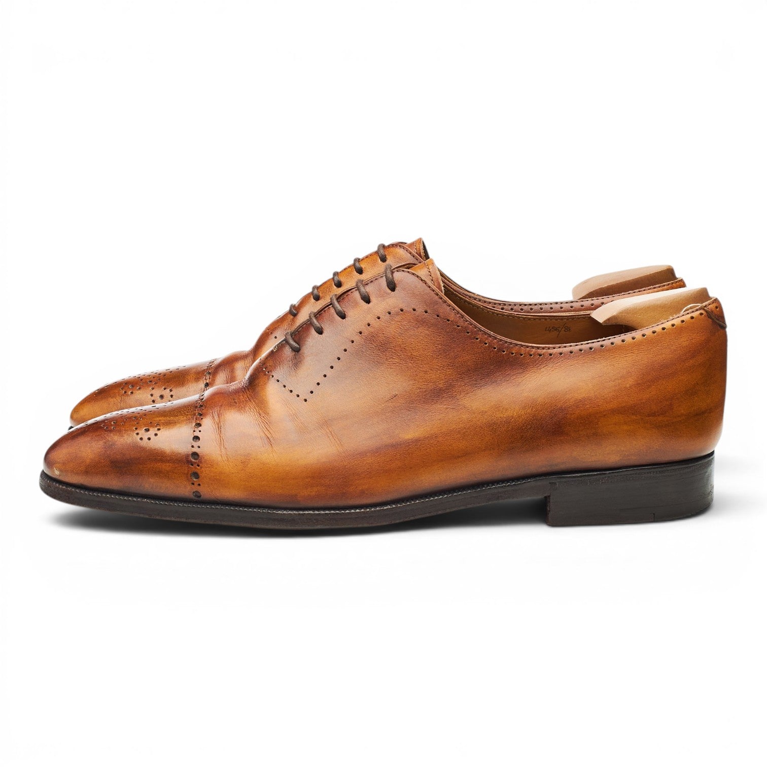 Berluti richelieu cuir patiné marron UK 8,5