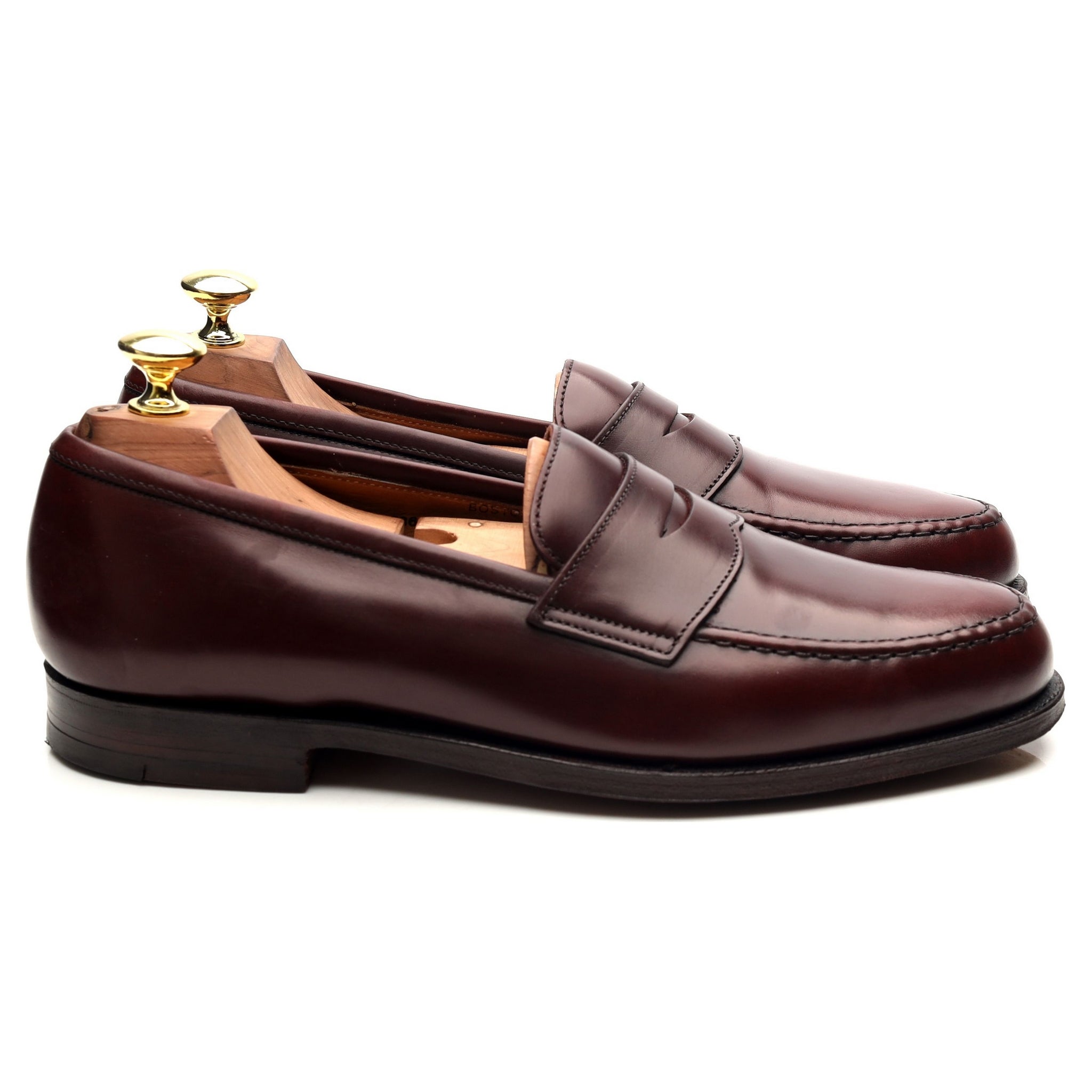Crockett & Jones Boston mocassin cuir bordeaux UK 7.5