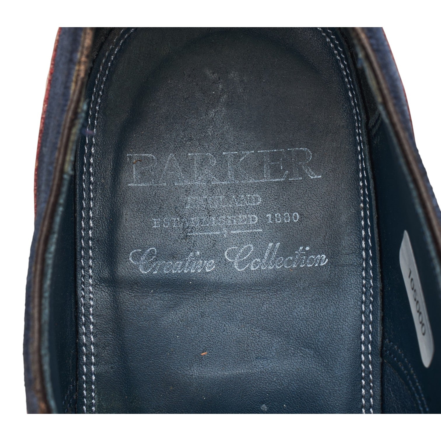 Barker McClean oxford brogue cuir marron bleu UK 8.5