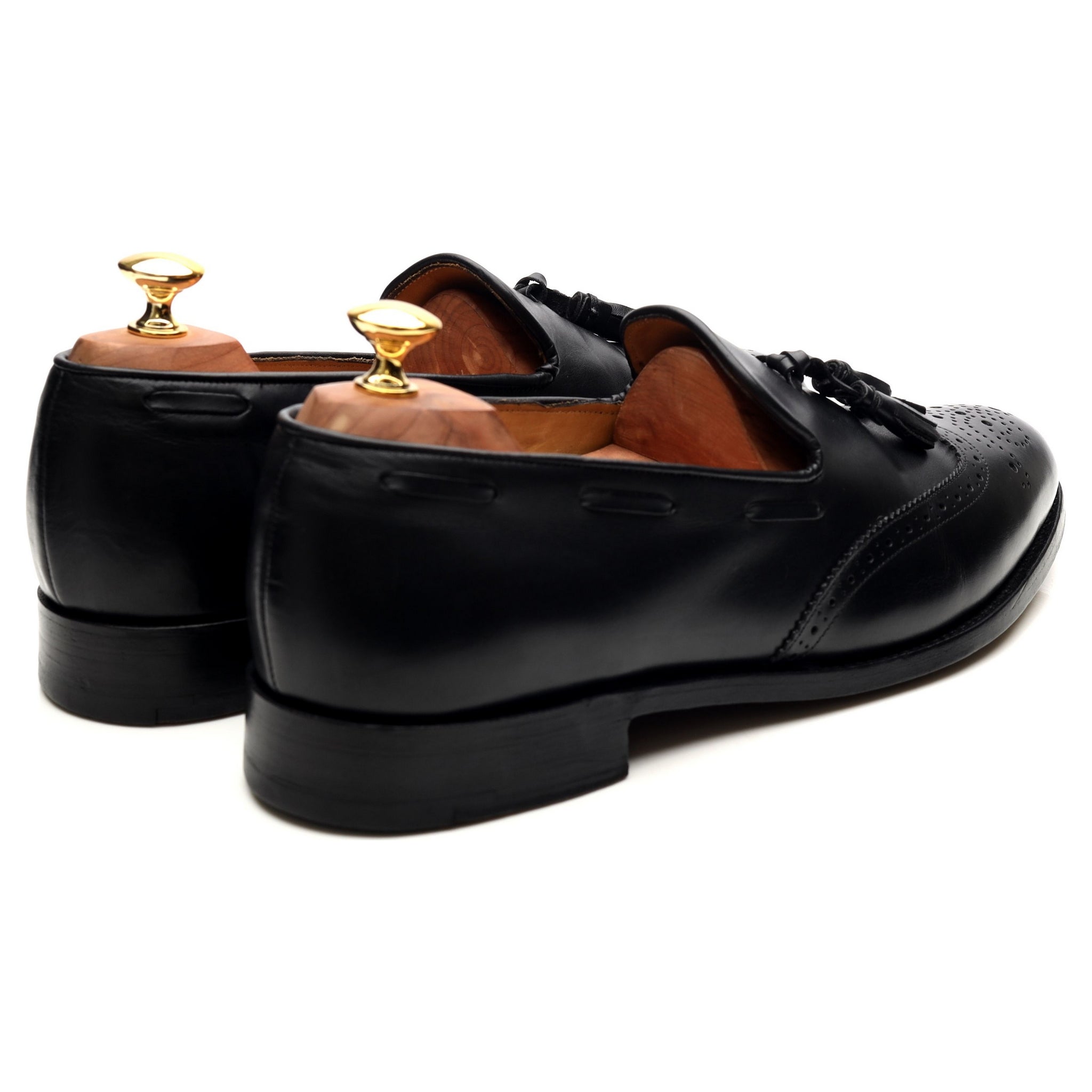 Herring mocassin cuir noir à pompons pointure UK 10