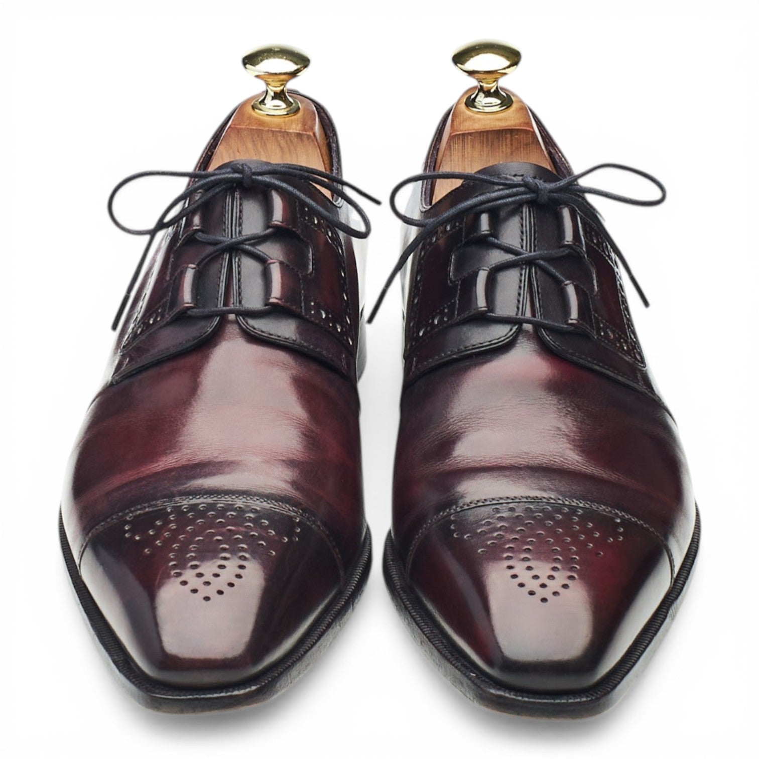 Berluti Derby cap toe cuir bordeaux 7,5
