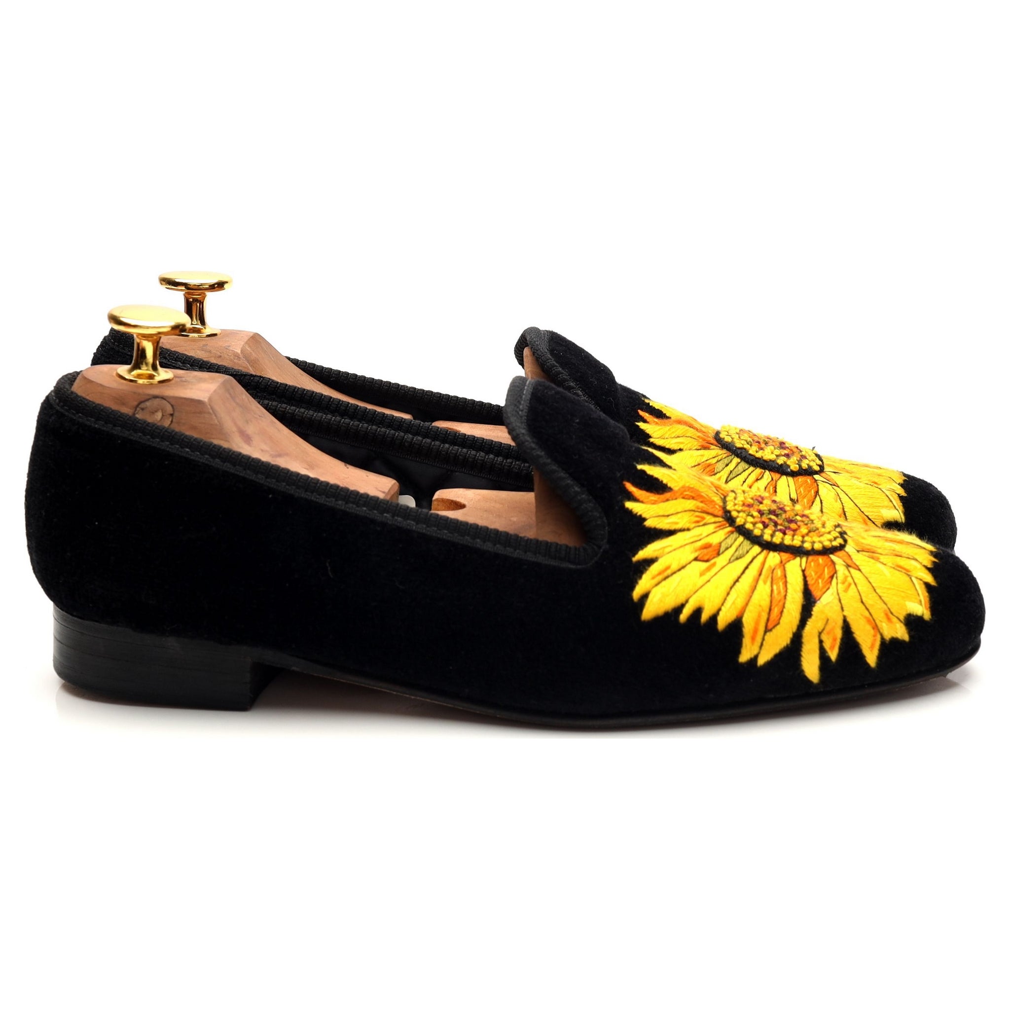 Crockett & Jones Sunflower pantoufles velours noir UK 5