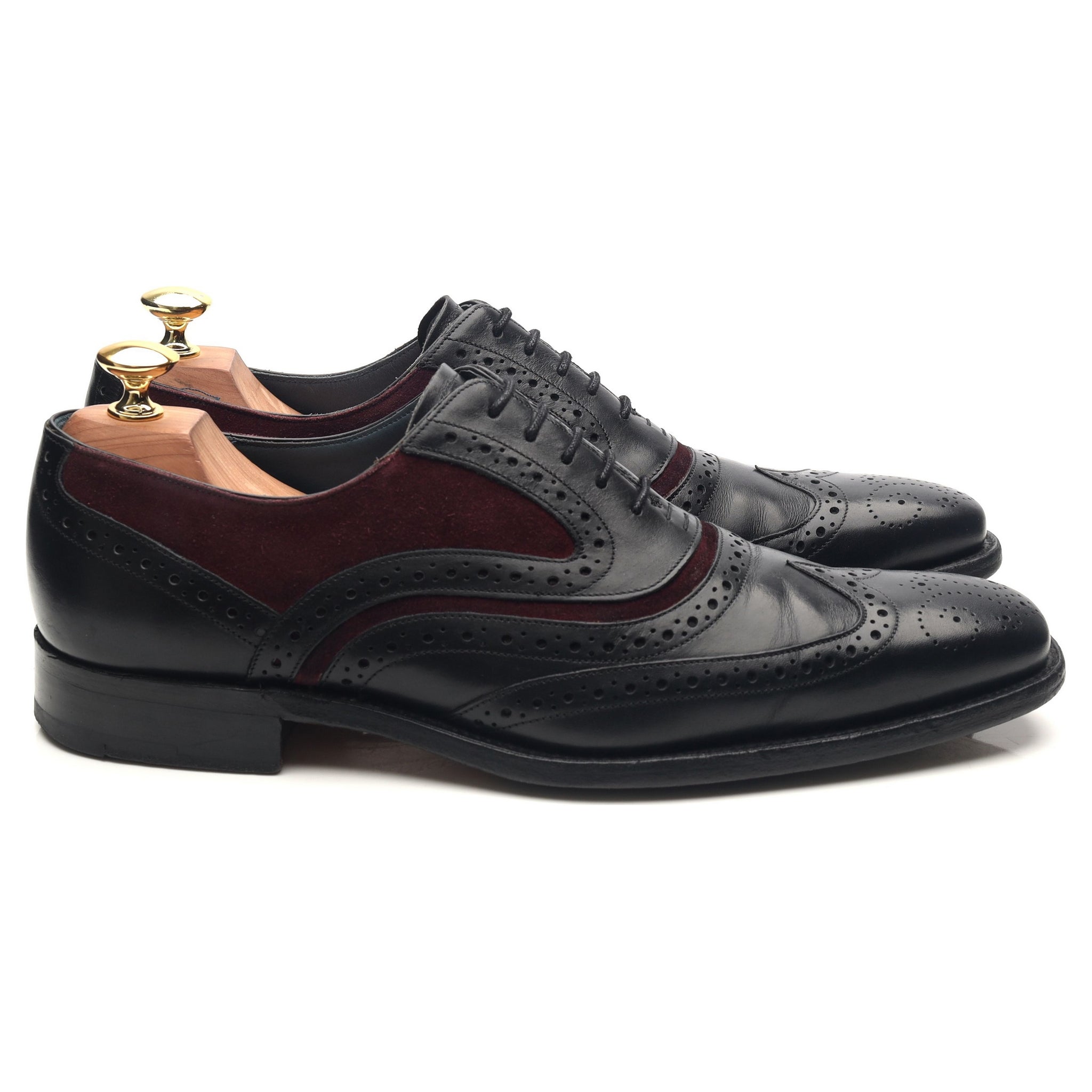 Barker McClean richelieu brogue cuir noir pointure UK 8