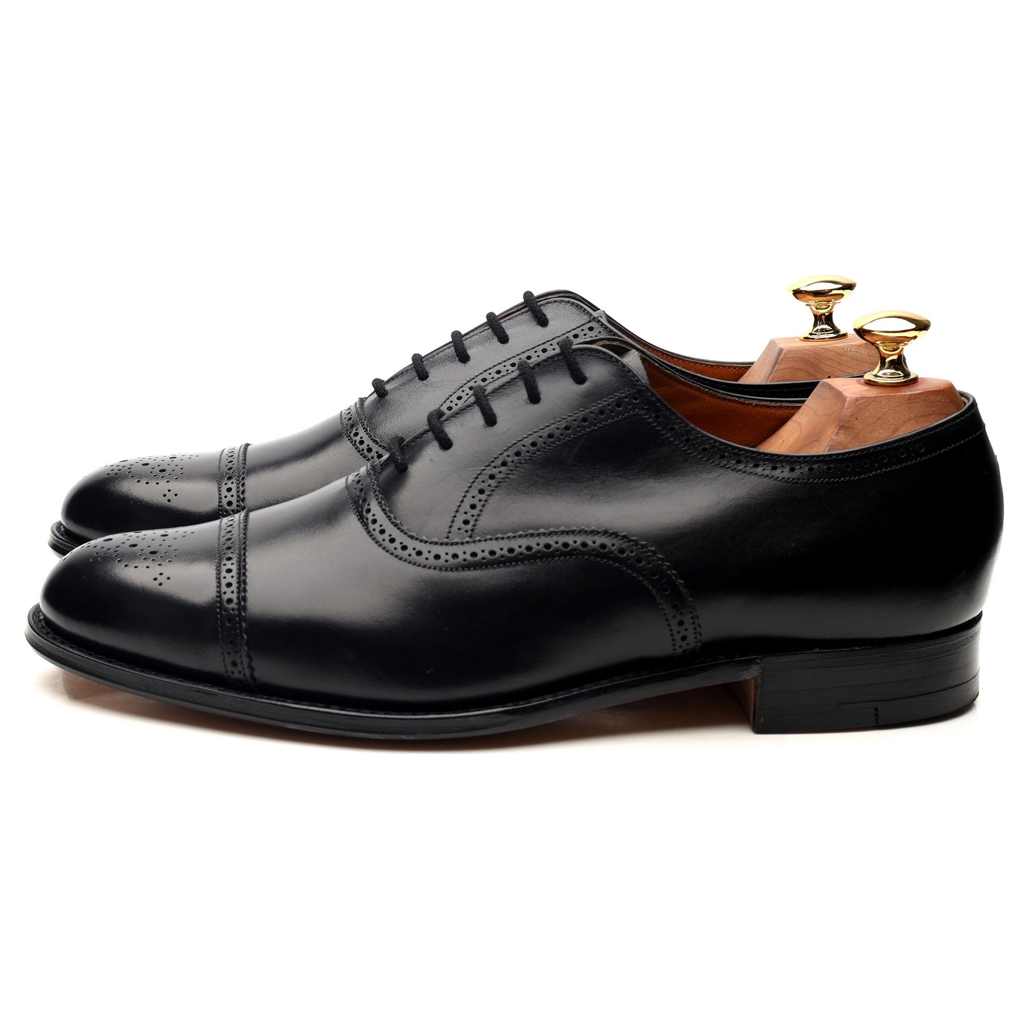 Grenson oxford semi-brogues cuir noir veau 9 UK