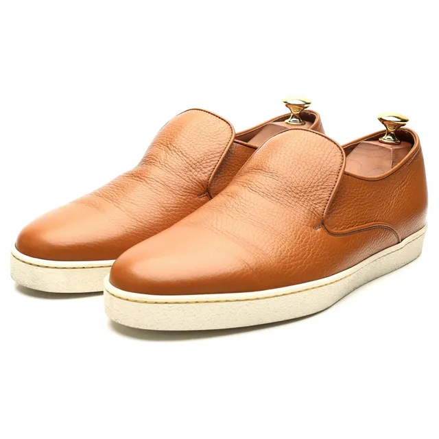 John Lobb Haven sneakers cuir marron clair UK 8.5
