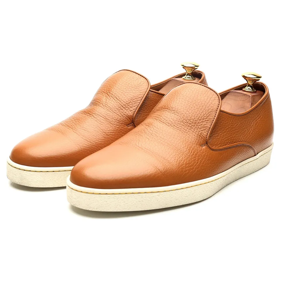 John Lobb Haven sneakers cuir marron clair UK 8.5