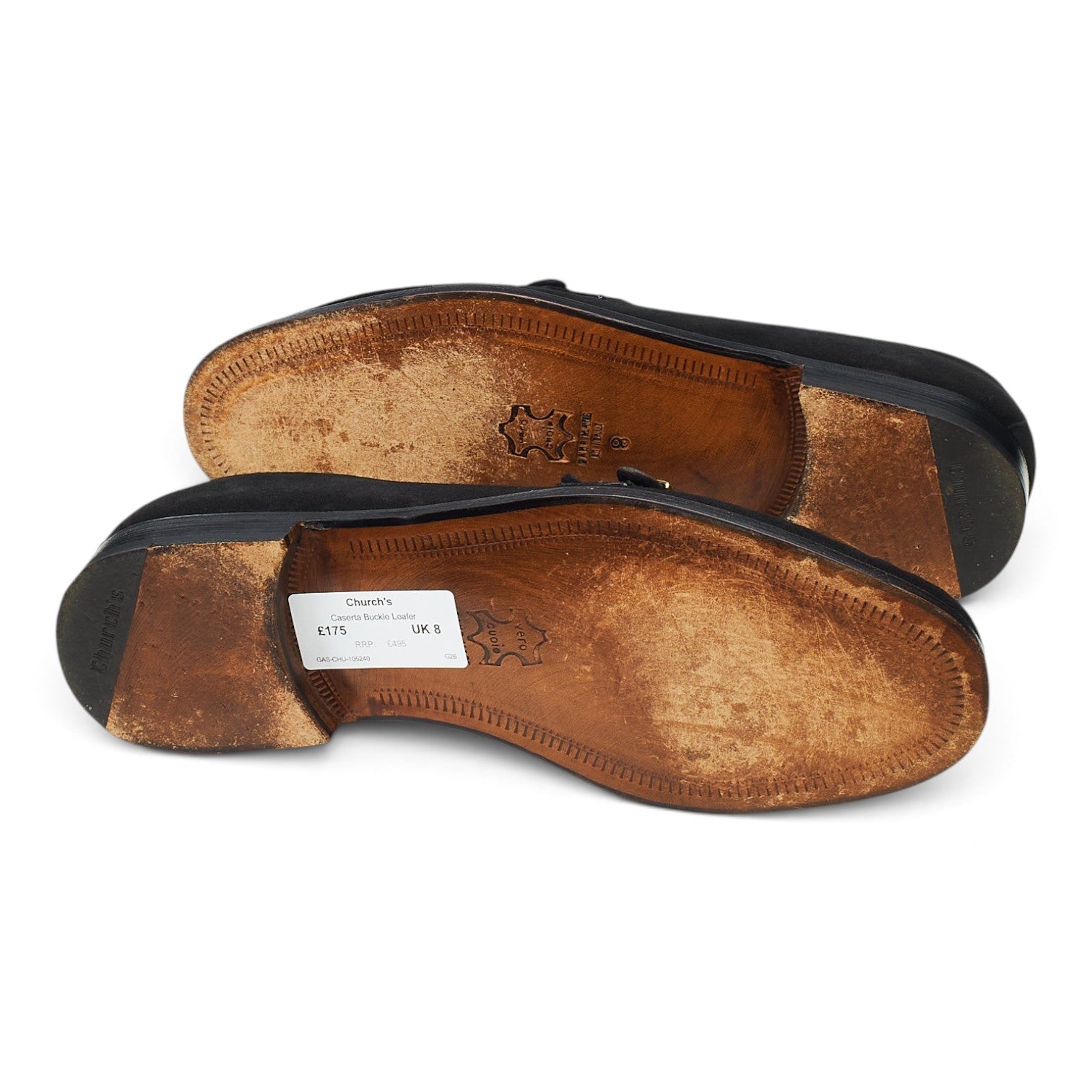 Church's Caserta mocassins daim noir boucle UK 8