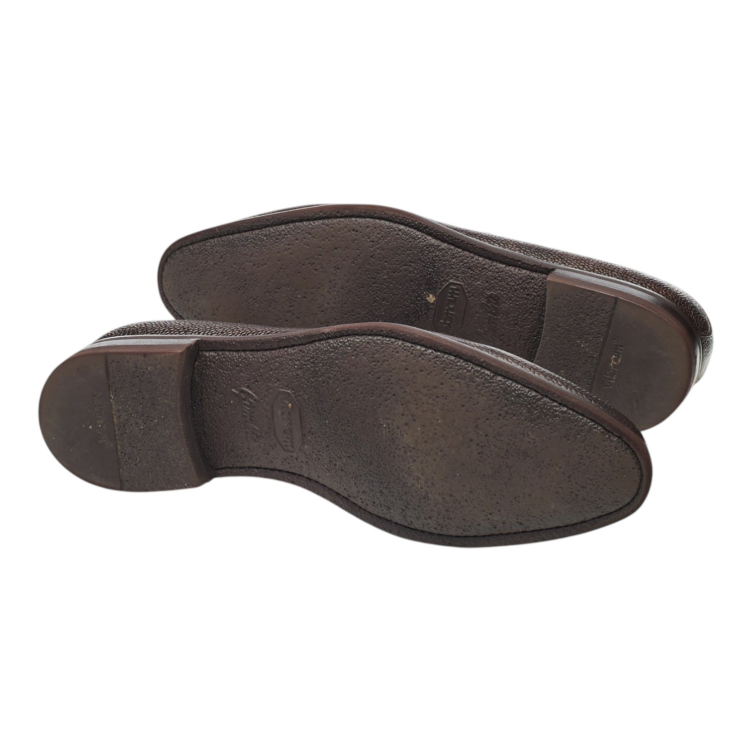 Bontoni Principe mocassins cuir grainé marron pointure UK 10.5