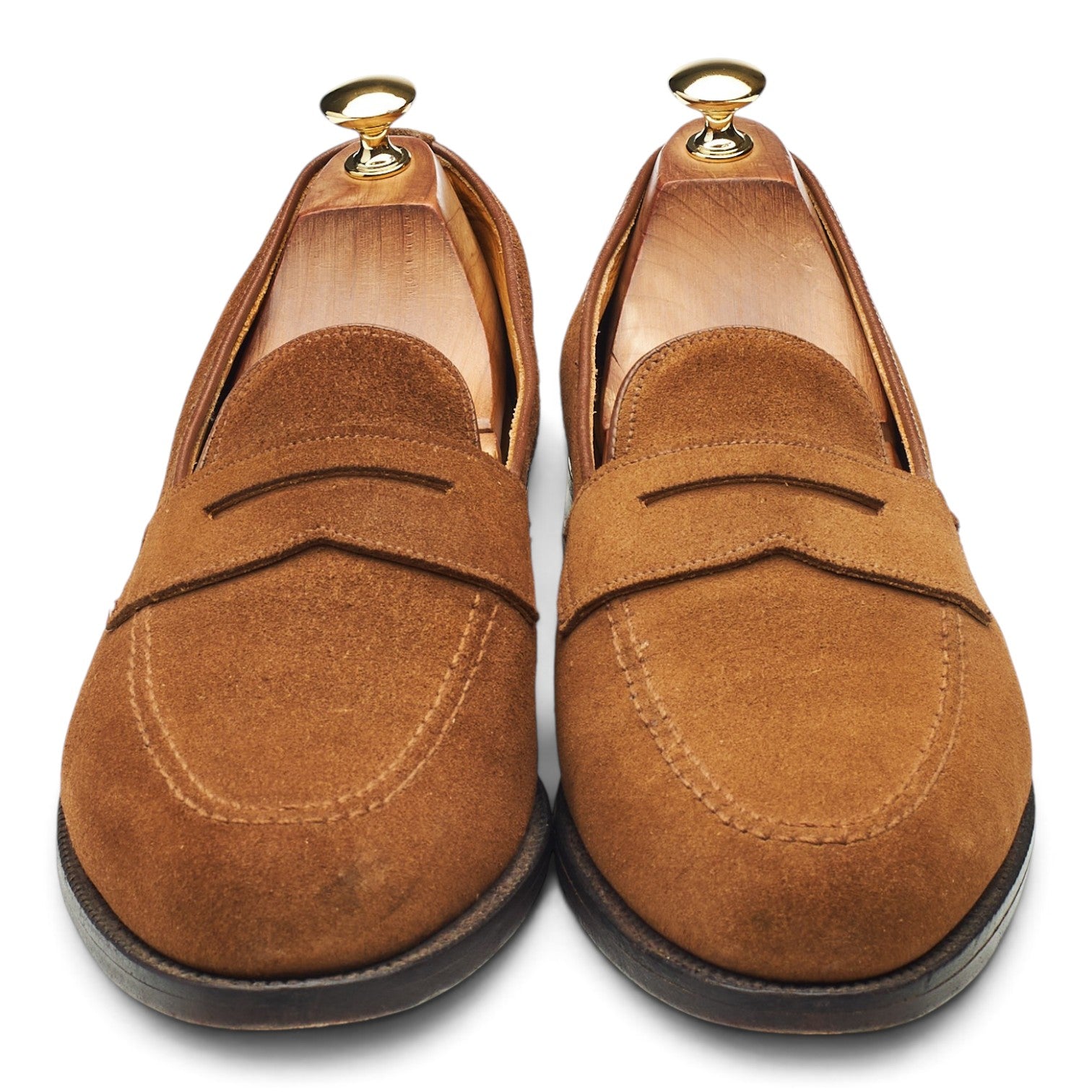 New & Lingwood loafers daim marron tabac pointure UK 10
