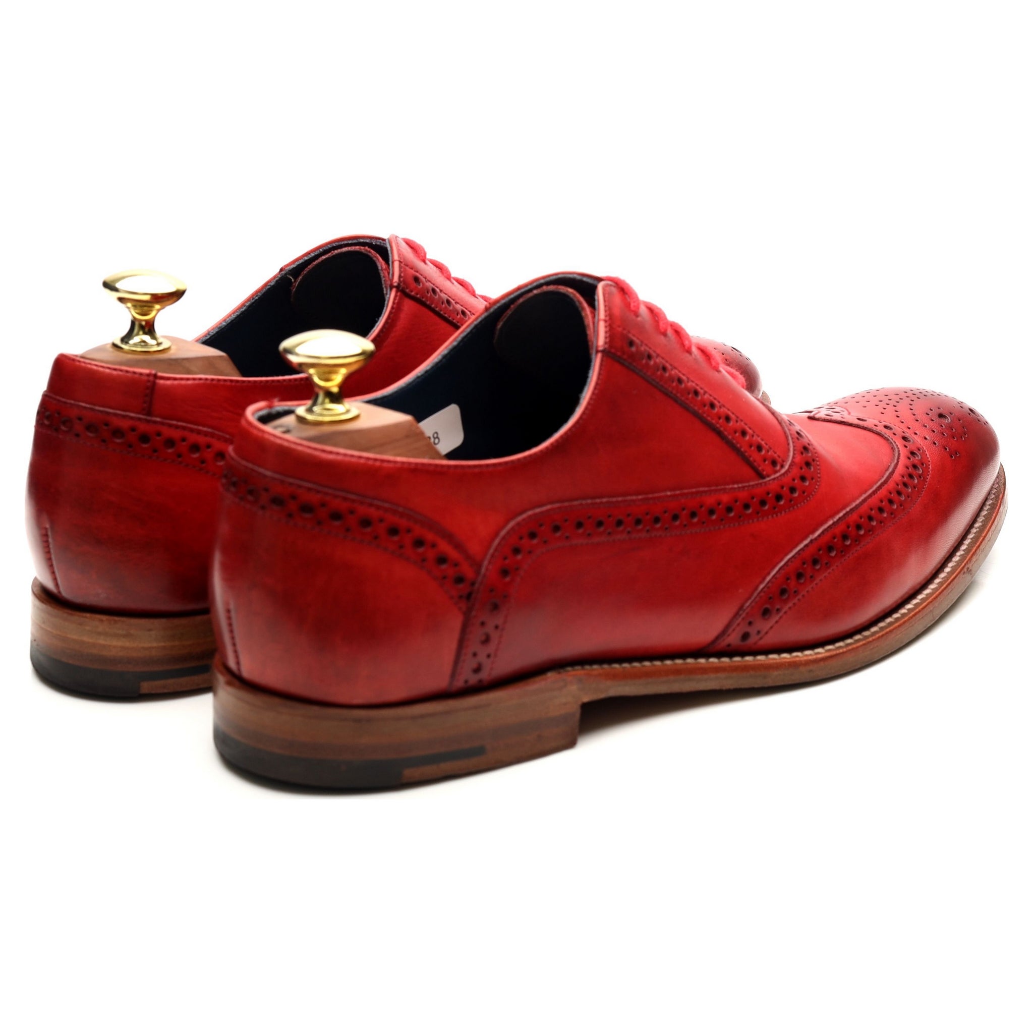 Barker Valiant richelieu brogue cuir rouge UK 7,5
