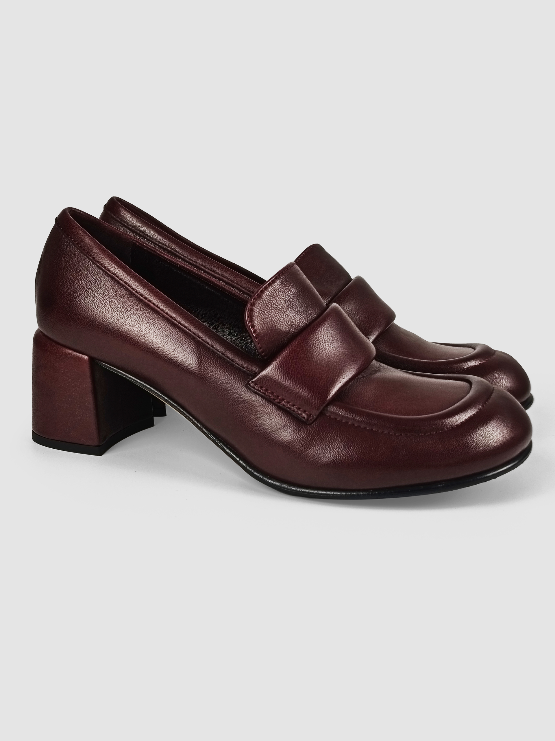 Lorena Paggi mocassins nappa bordeaux cuir