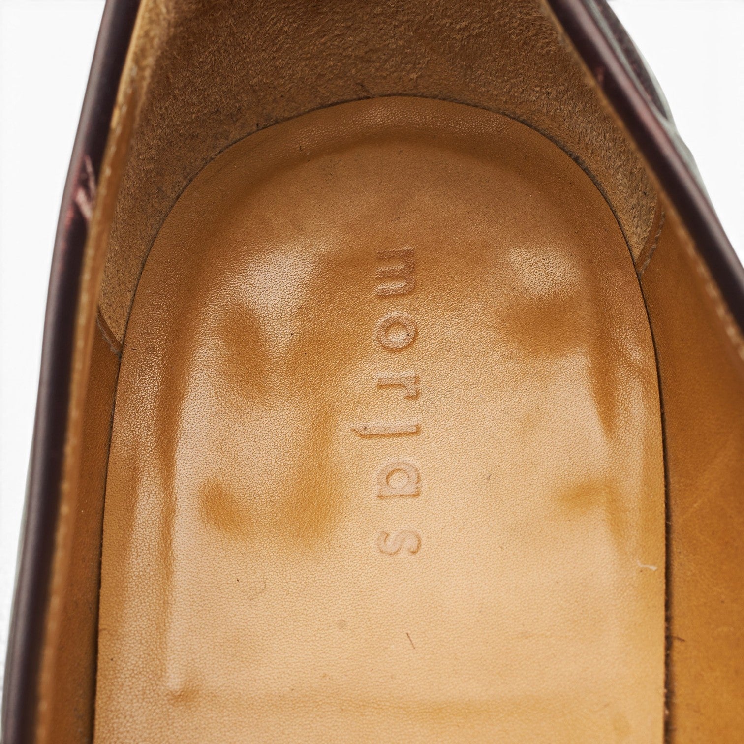 Morjas mocassin à pompons cuir bordeaux UK 7
