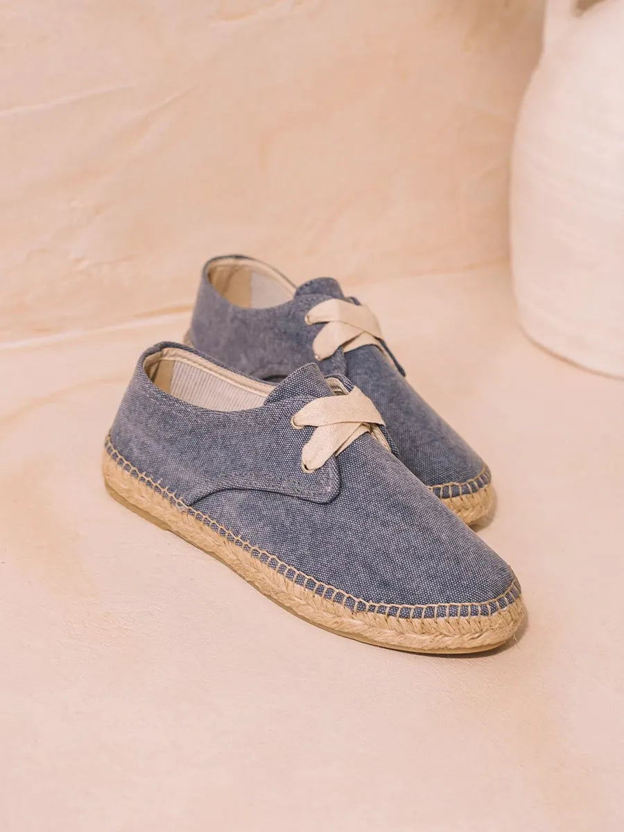Toni Pons Abril espadrilles lacets coton bleu jean