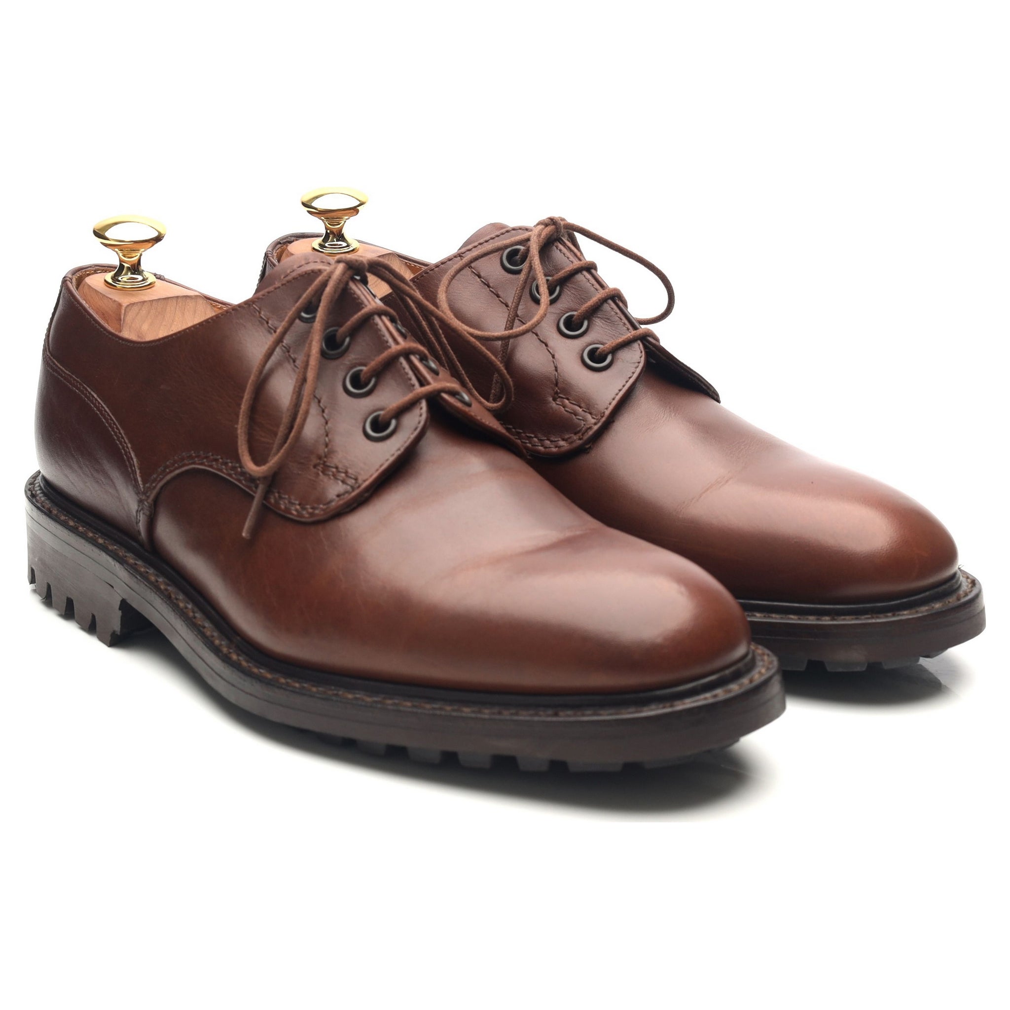 Loake Epsom derbies cuir ciré marron 6,5 UK