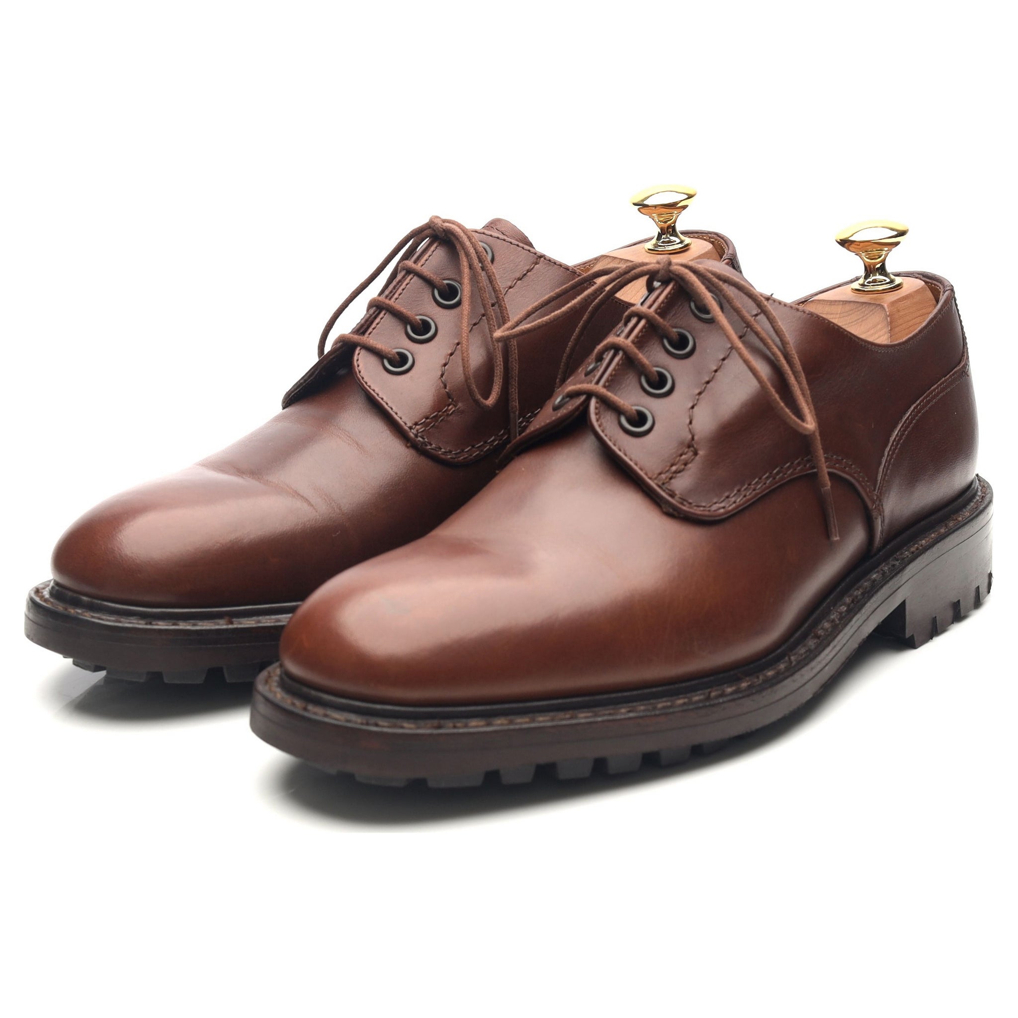 Loake Epsom derbies cuir ciré marron 6,5 UK