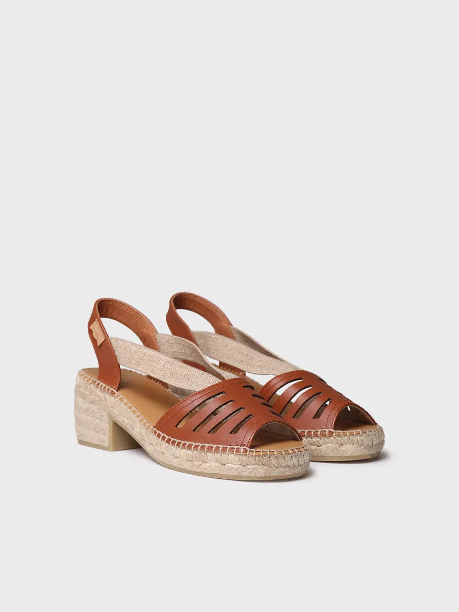 Toni Pons Dima espadrille cuir nougat 5,5 cm