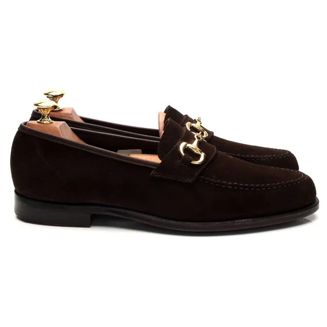 Double Monk Goldman mocassins mors daim marron foncé UK 9