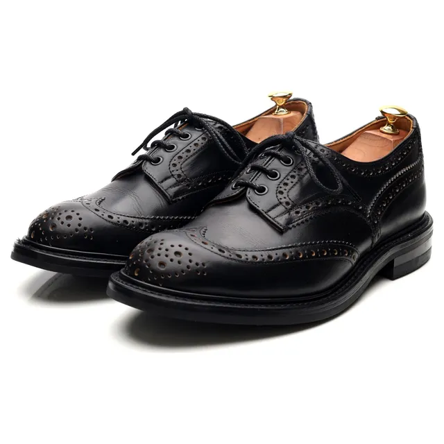 Tricker's Bourton derbies brogues cuir noir UK 9.5
