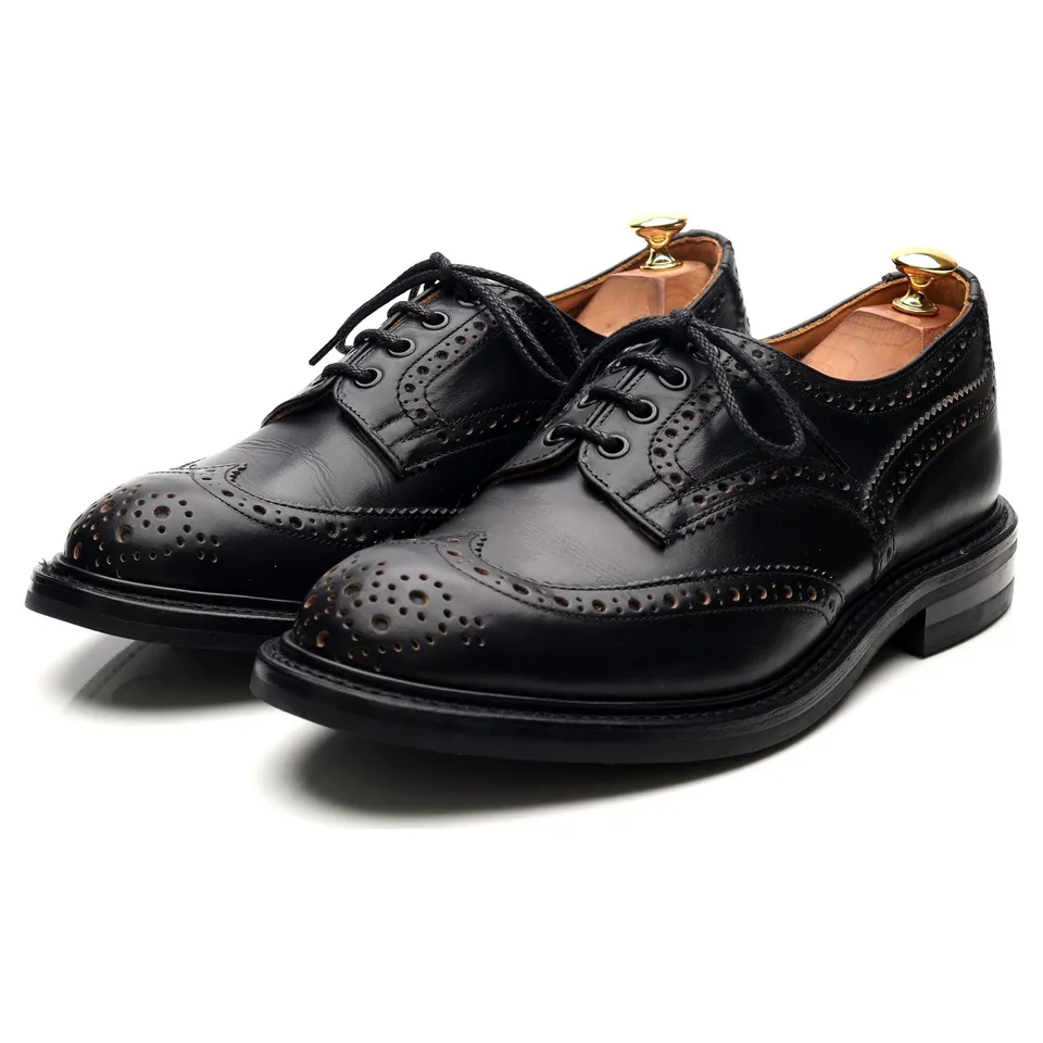 Tricker's Bourton derbies brogues cuir noir UK 9.5