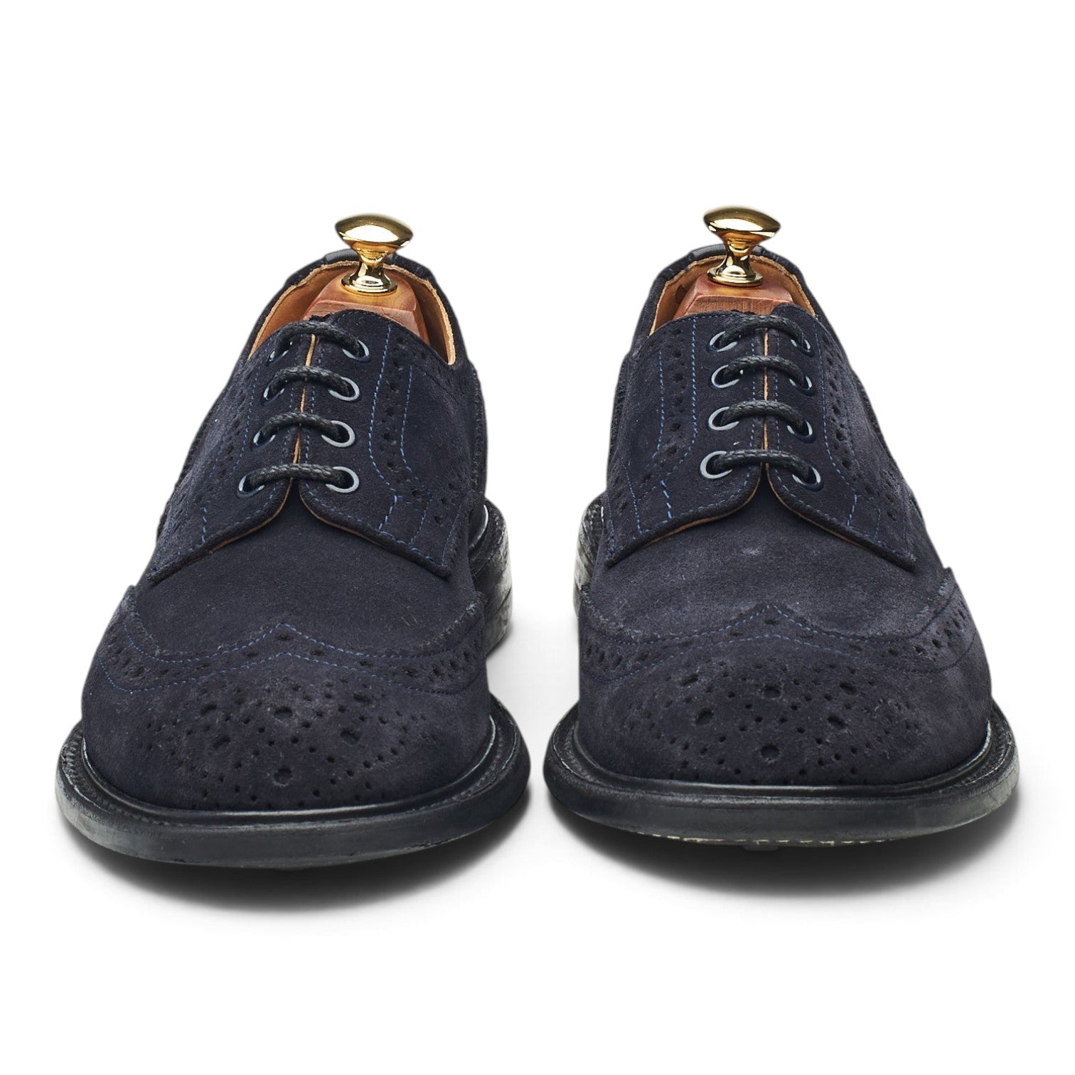 Tricker's Bourton derby brogue suède bleu marine UK 9