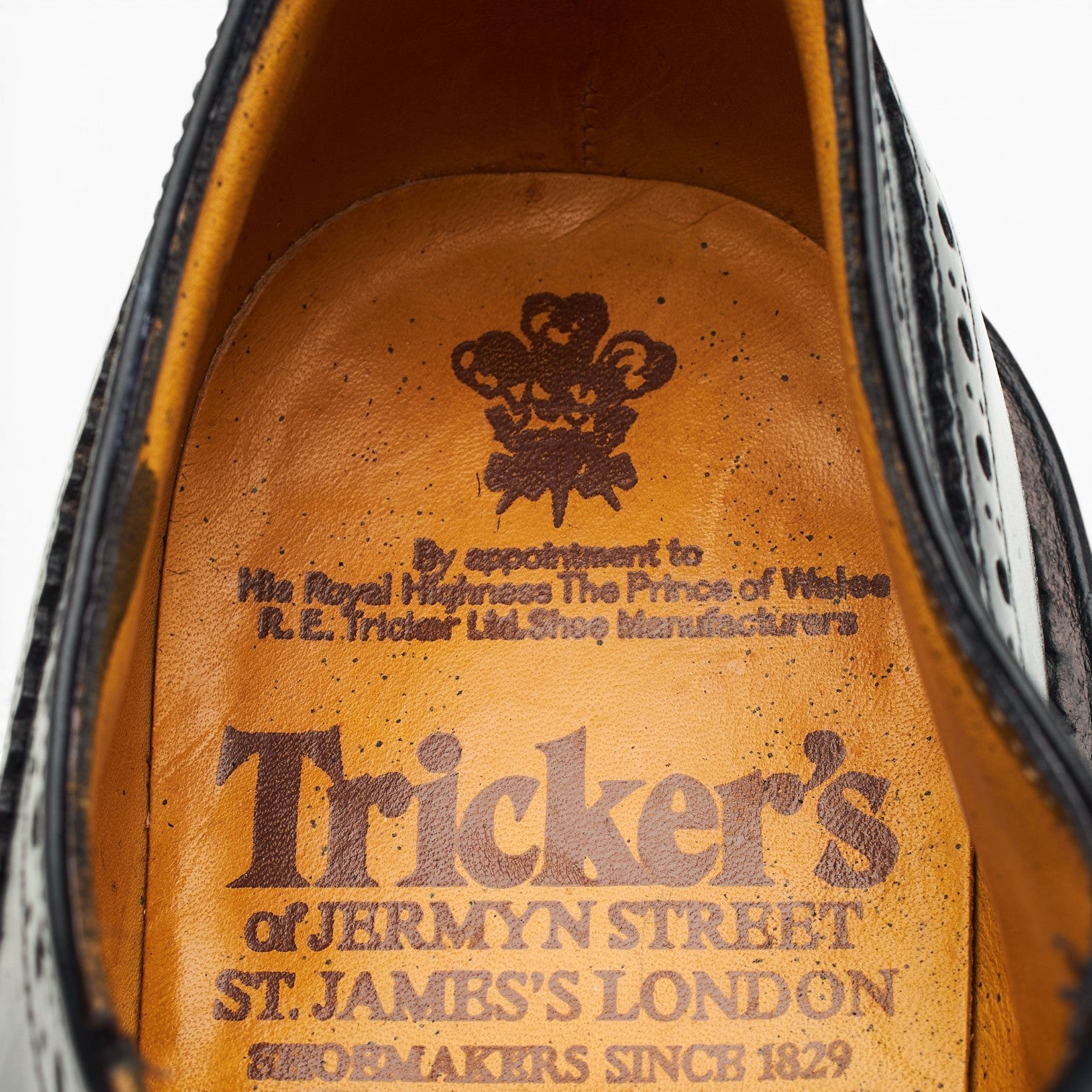 Tricker's Bourton derbys cuir noir UK 7