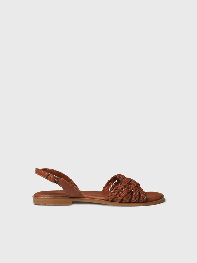 Toni Pons Berna sandale plate femme cuir tressé
