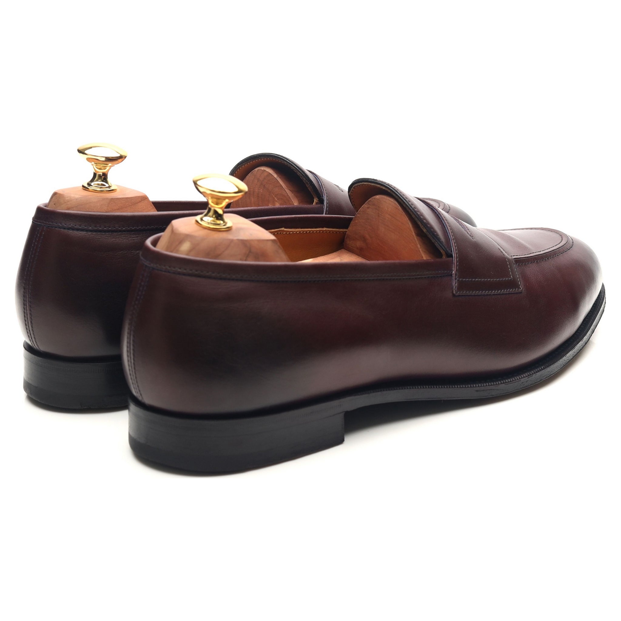 Edward Green Piccadilly mocassin cuir bordeaux UK 10