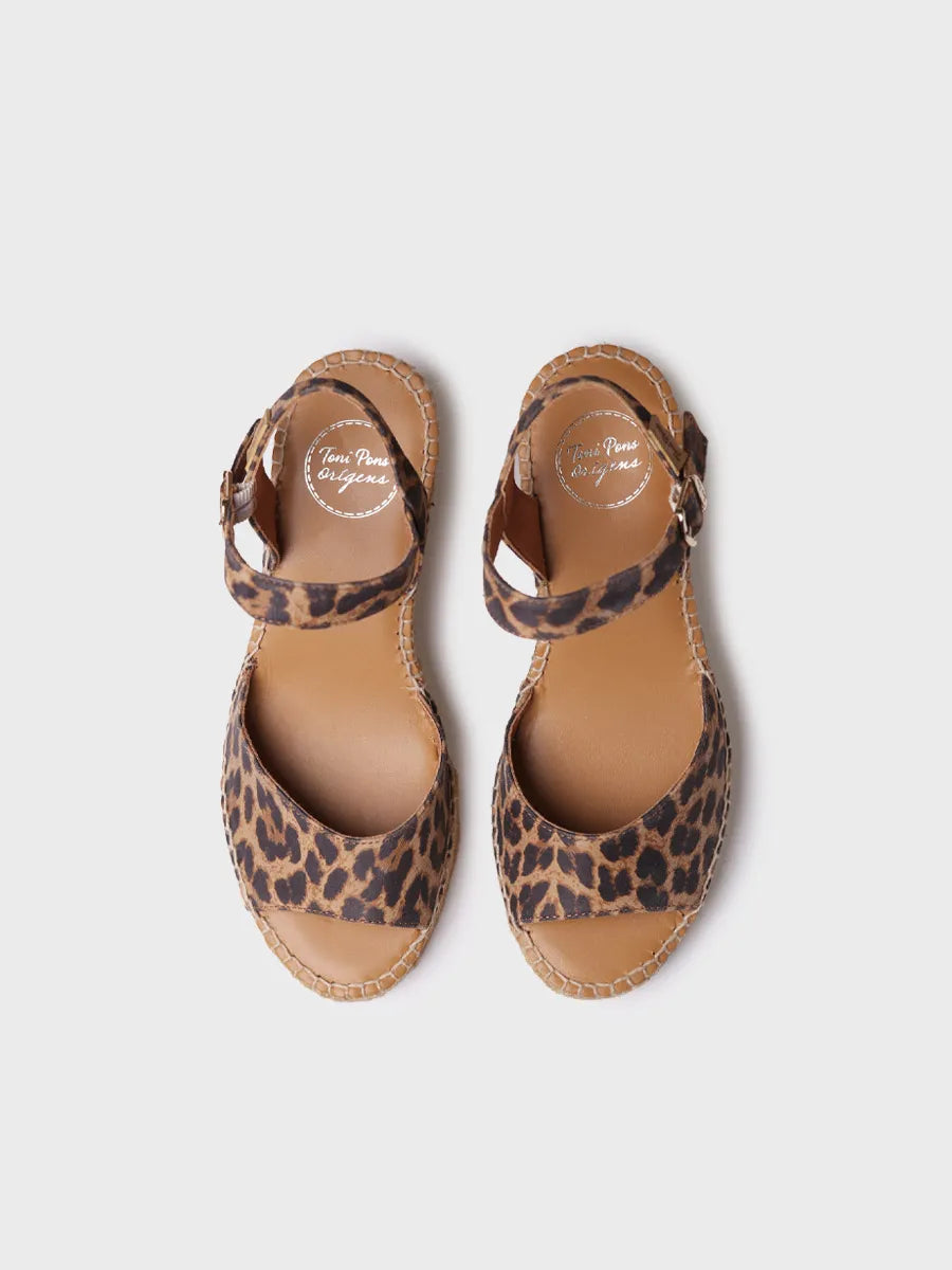Toni Pons Sia-P espadrille compensée cuir boucle talon 7 cm