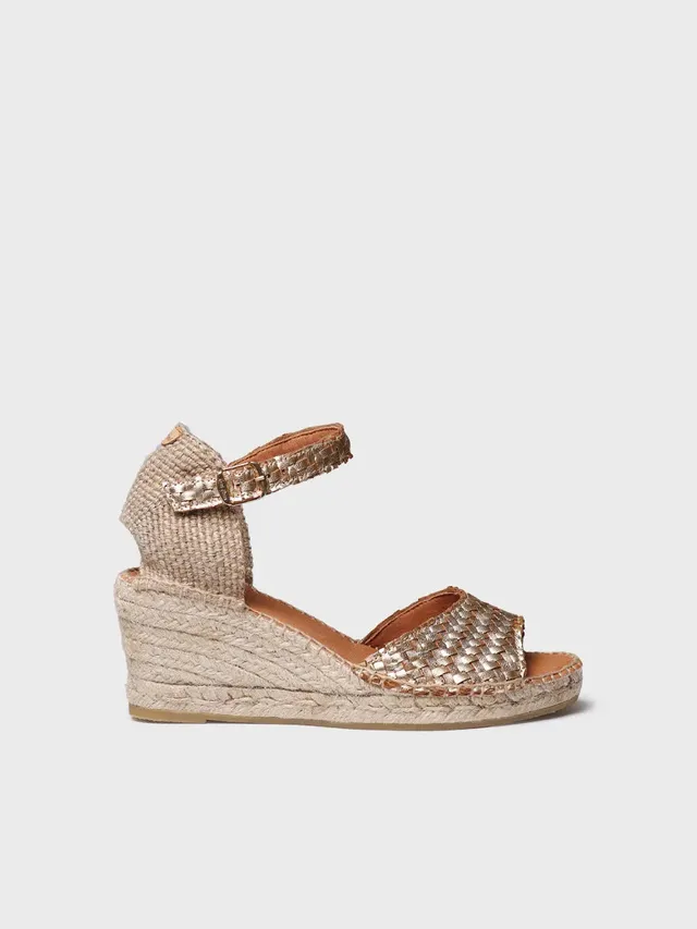 Toni Pons Sarai espadrille compensée cuir tressé