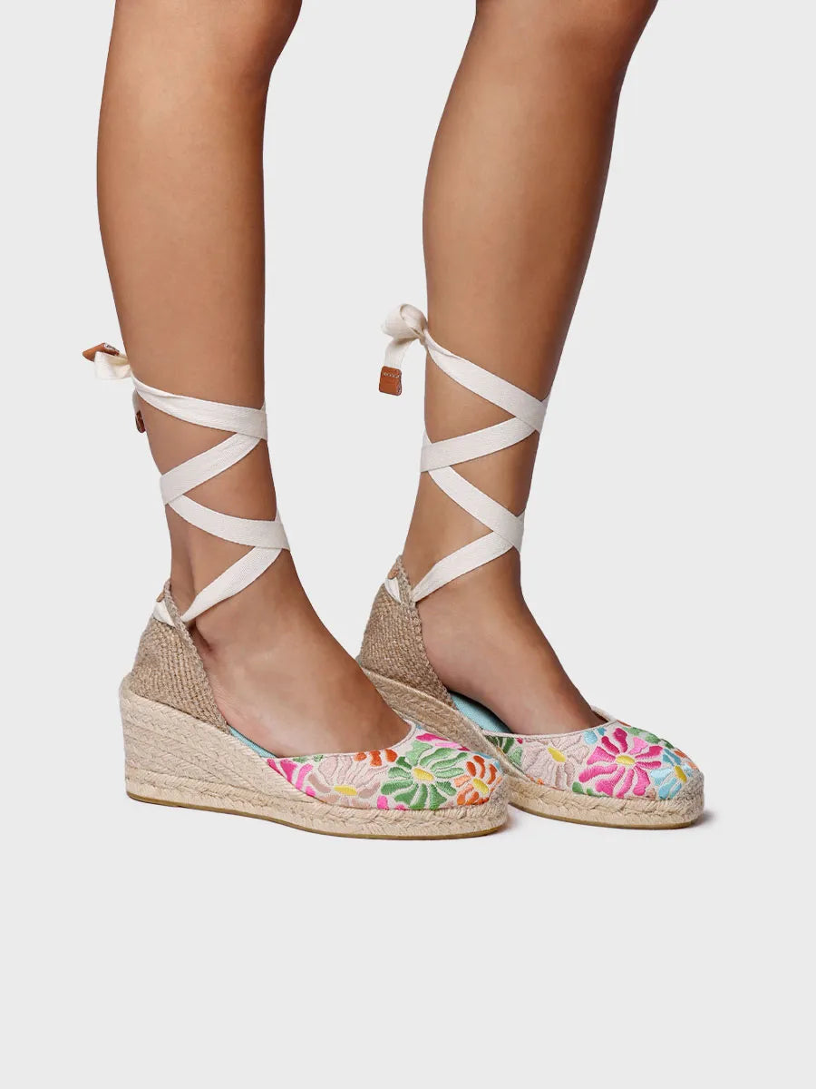 Toni Pons Castell espadrille rubans broderie multicolore