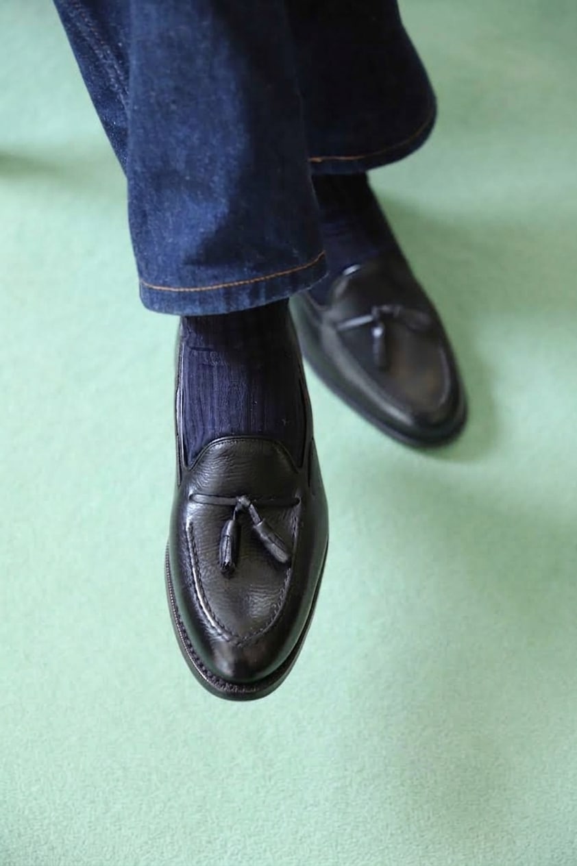 Malfroid Goodwood mocassin à pampilles cuir grainé