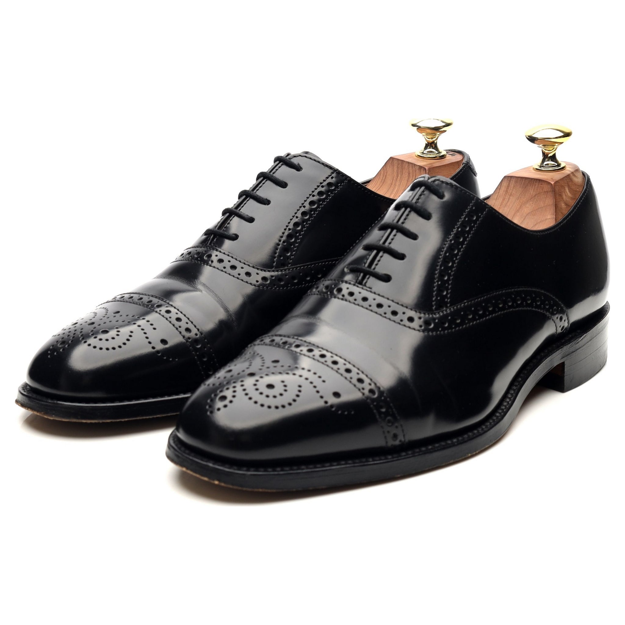 Loake Oban chaussures oxford cuir noir pointure UK 7