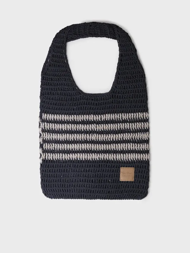 Toni Pons Goia sac crochet vegan marine-écru