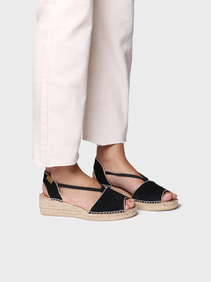 Toni Pons Bilda espadrilles compensées suède noir