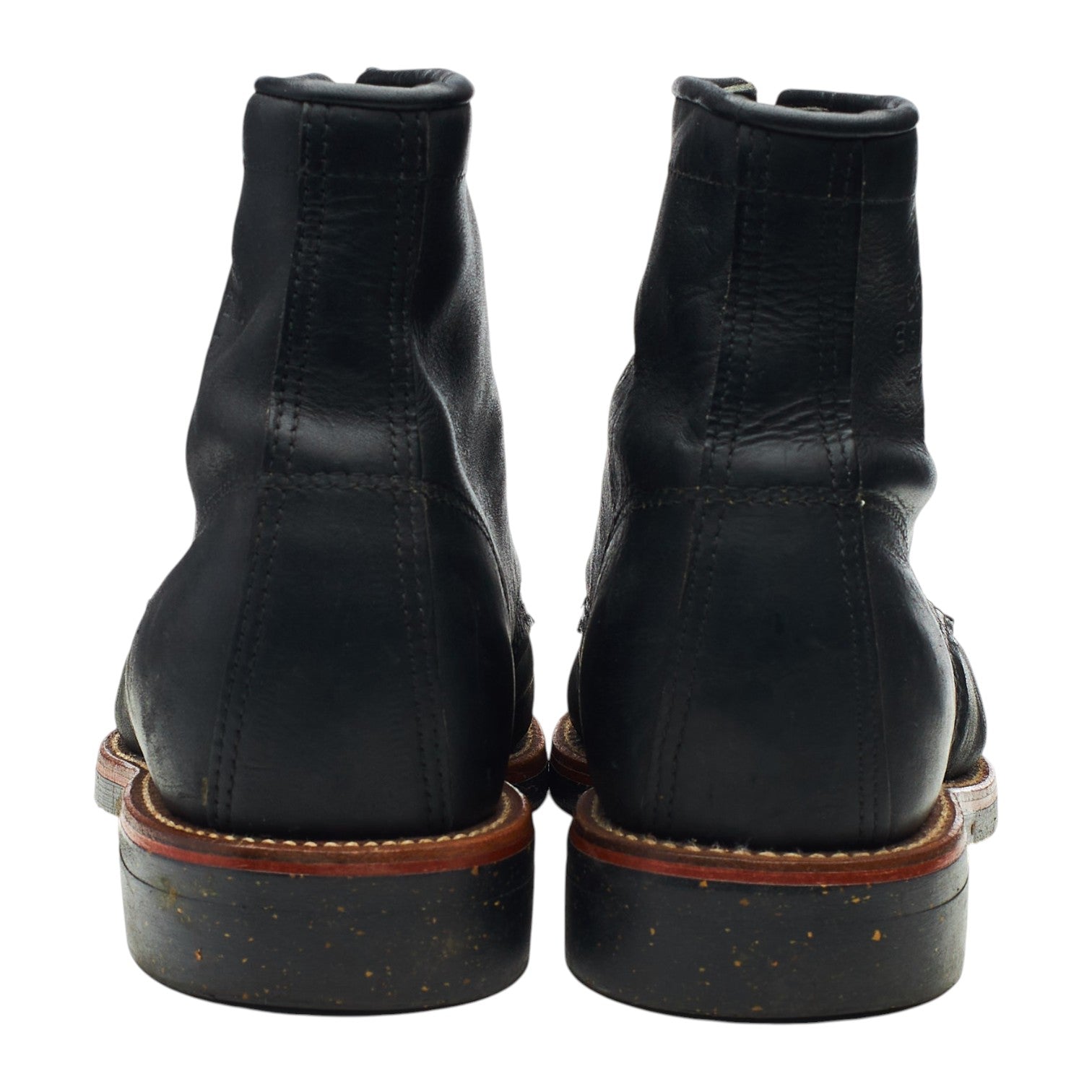Chippewa Service bottes cuir noir UK 7,5 semelle caoutchouc