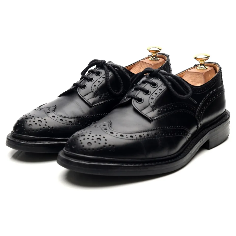 Tricker's Bourton derbys cuir noir UK 8