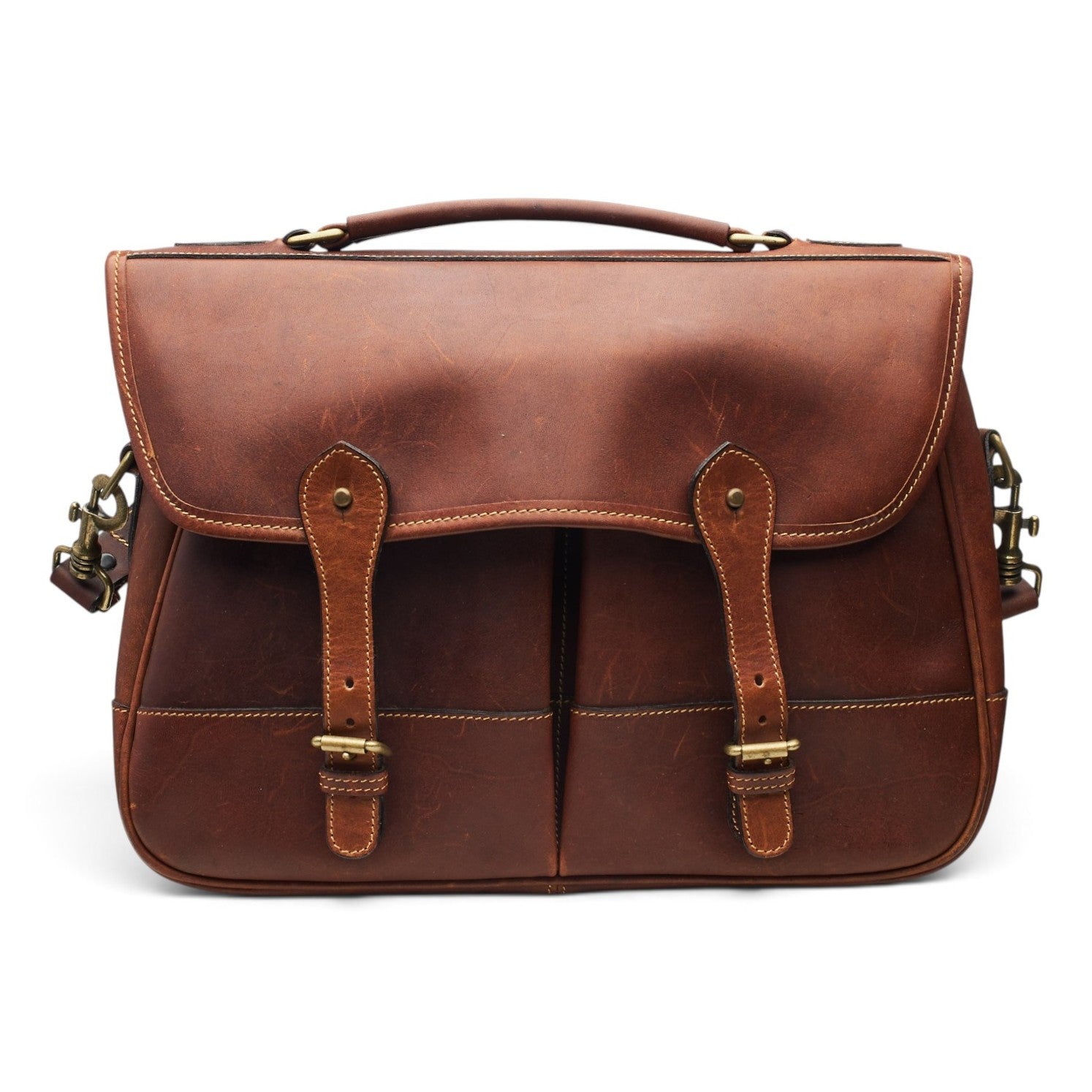 Tusting Small Clipper cartable cuir marron