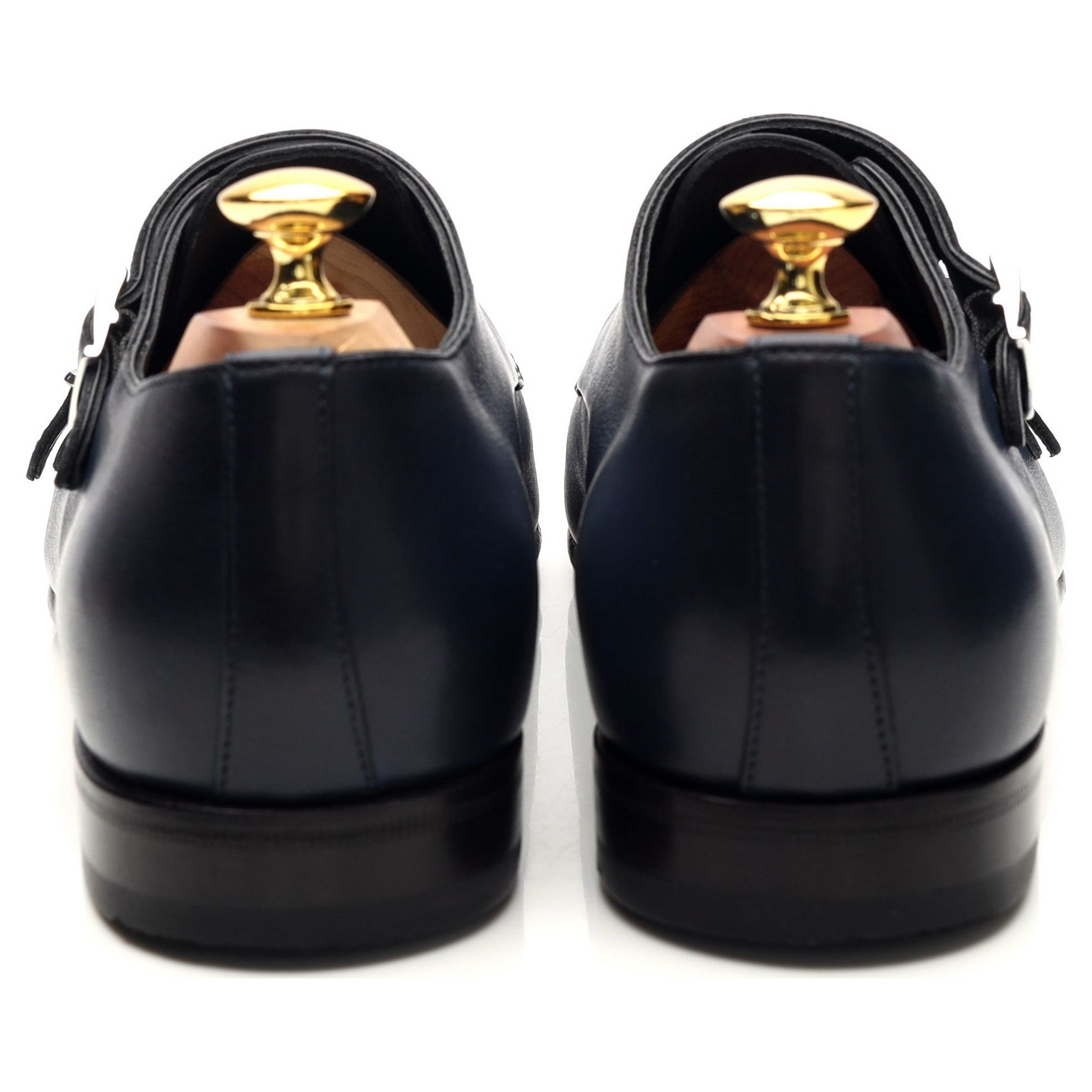 Santoni double boucle cuir bleu marine 7